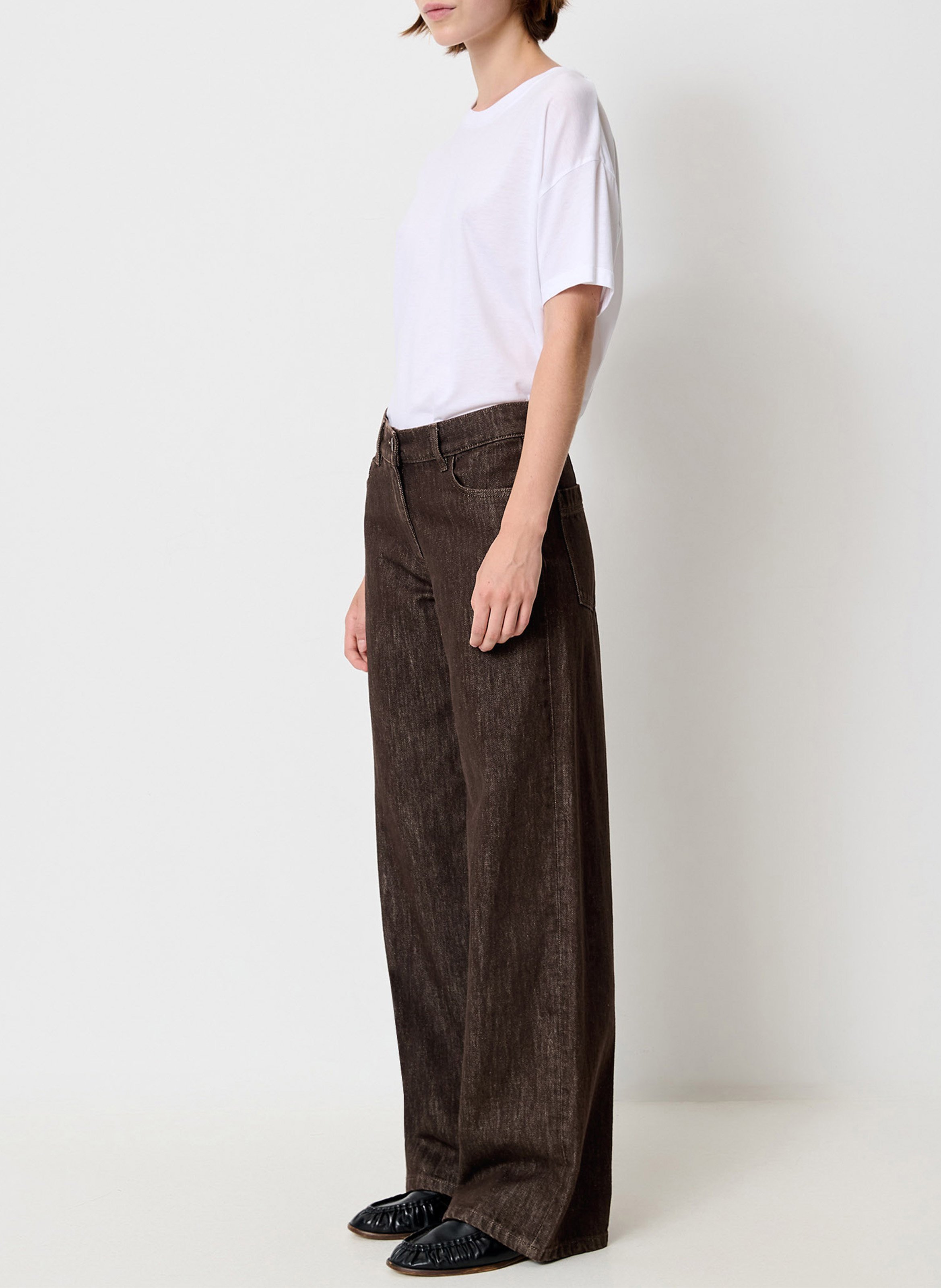 Jean droit en coton line SESSUN Marron