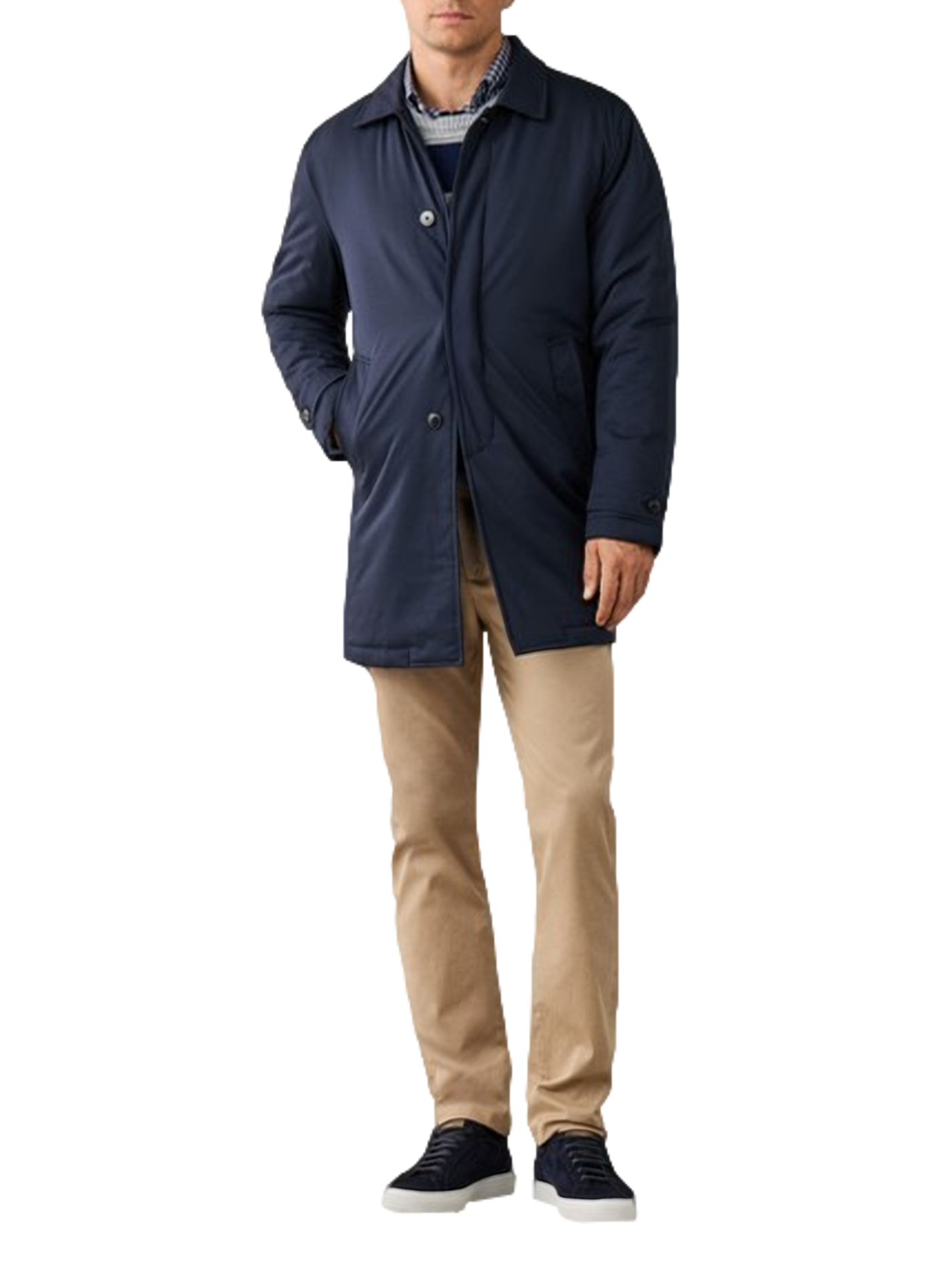 Straight cut classic collar parka FACONNABLE Blue