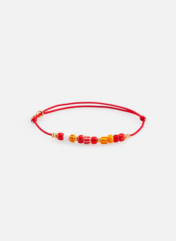 AU PRINTEMPS PARIS Bracelet with fun beads Red