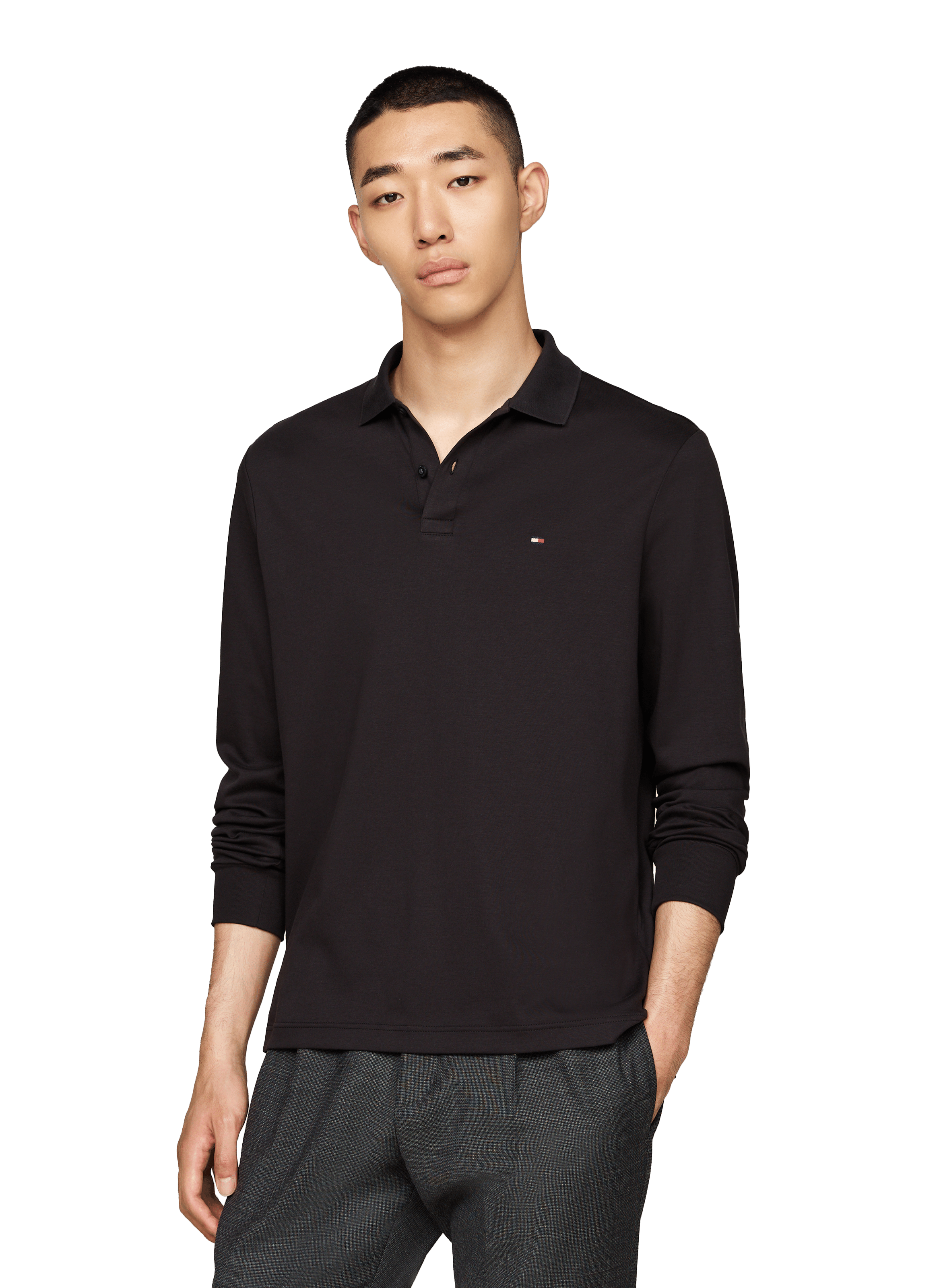 TOMMY HILFIGER Polo manches longues  Noir