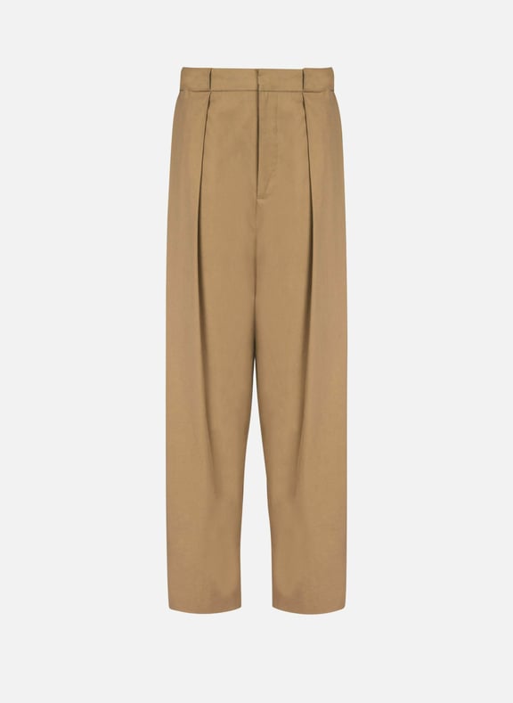 Pantalon à plis en coton Beige by BALMAIN BALMAIN Pantalon à plis en coton Beige