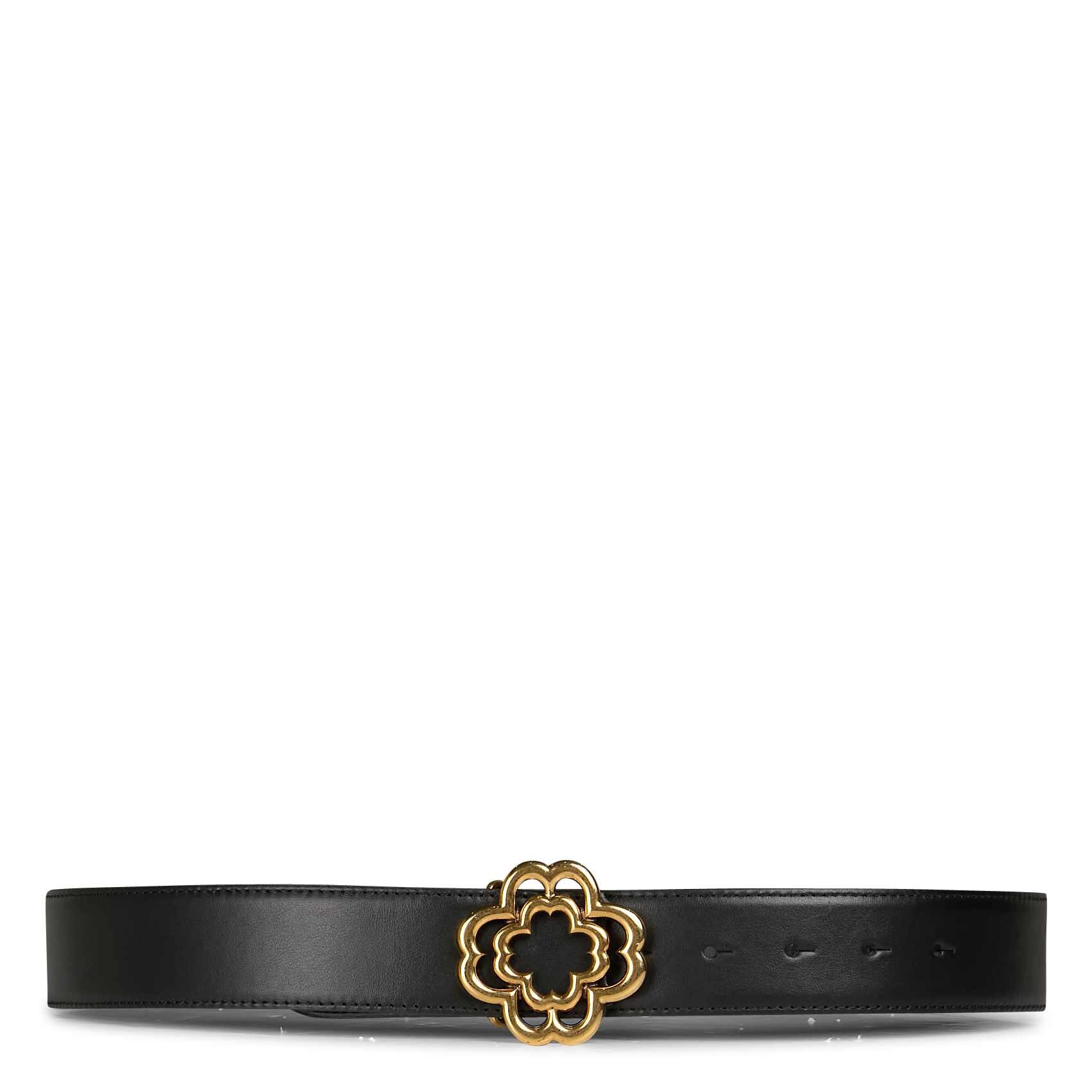 Ceinture à boucle en cuir MAJE Noir