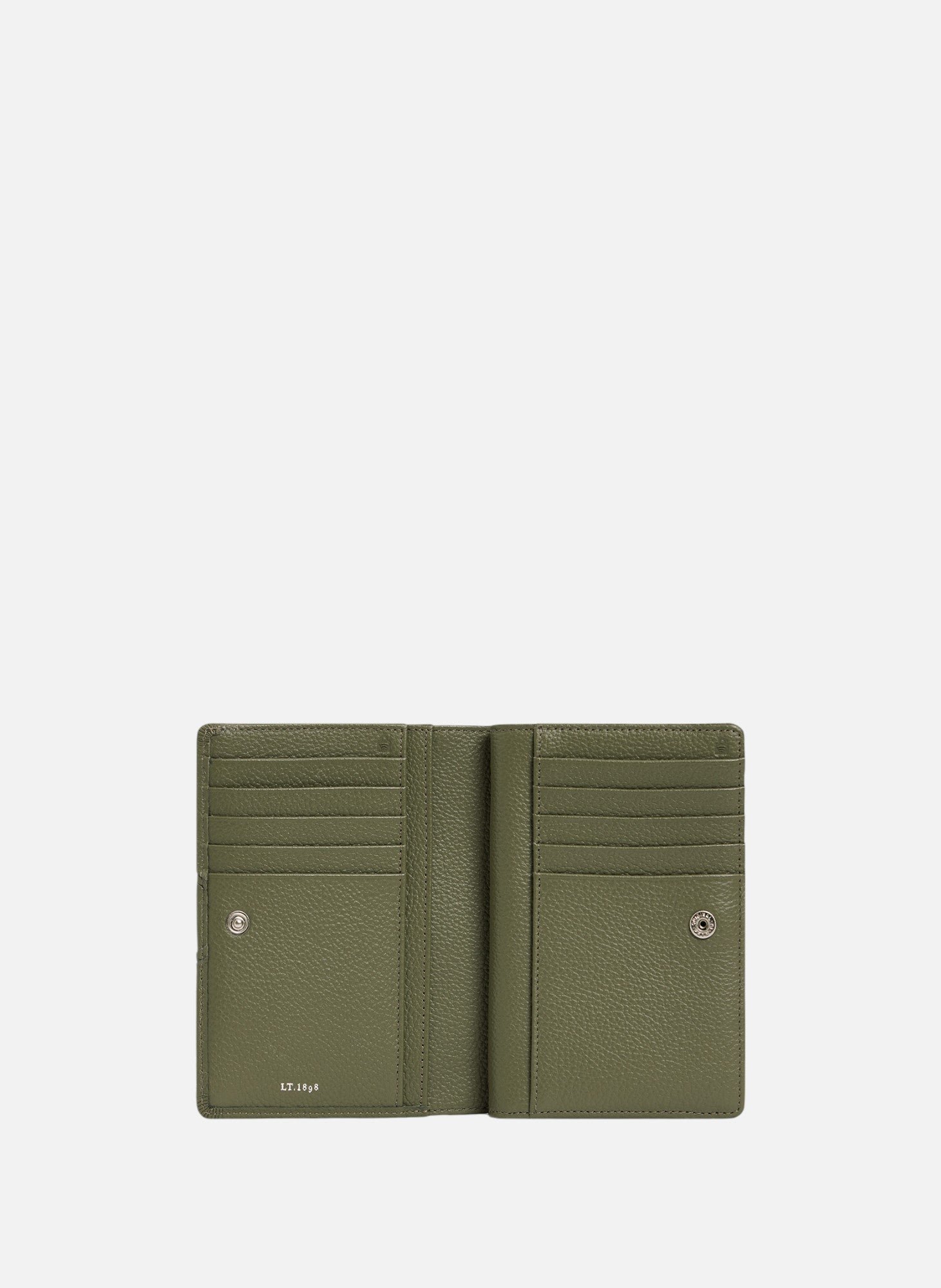 Portefeuille moyen modèle ella en cuir grainé LE TANNEUR Vert