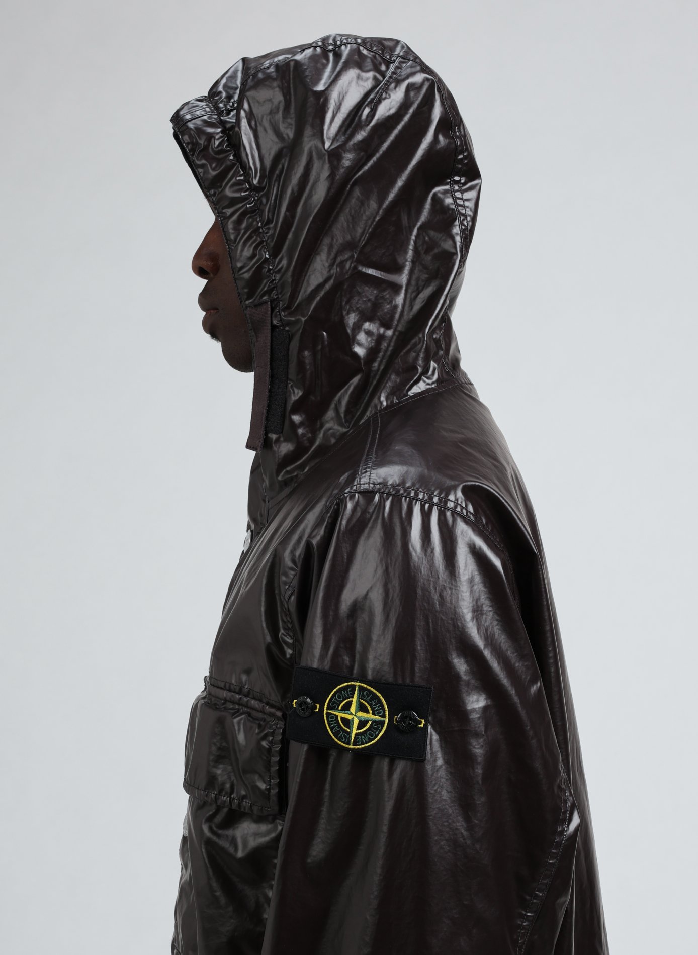 Veste à capuche en coton mélangé STONE ISLAND Gris