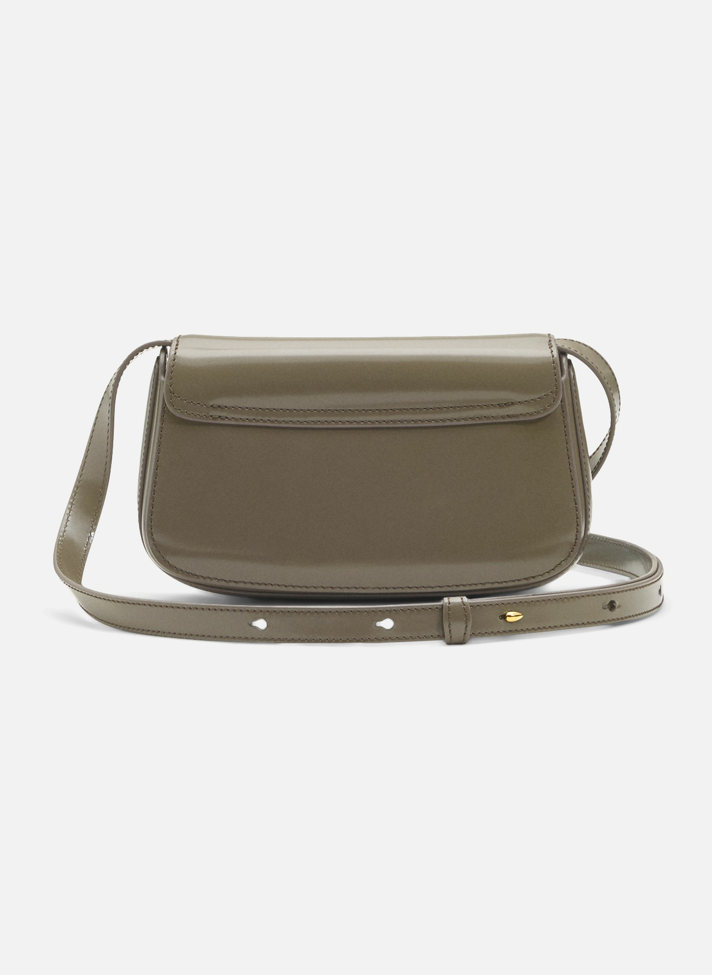 Sac porté croisé paris paris petit en cuir glacé unisexe AMI PARIS Gris