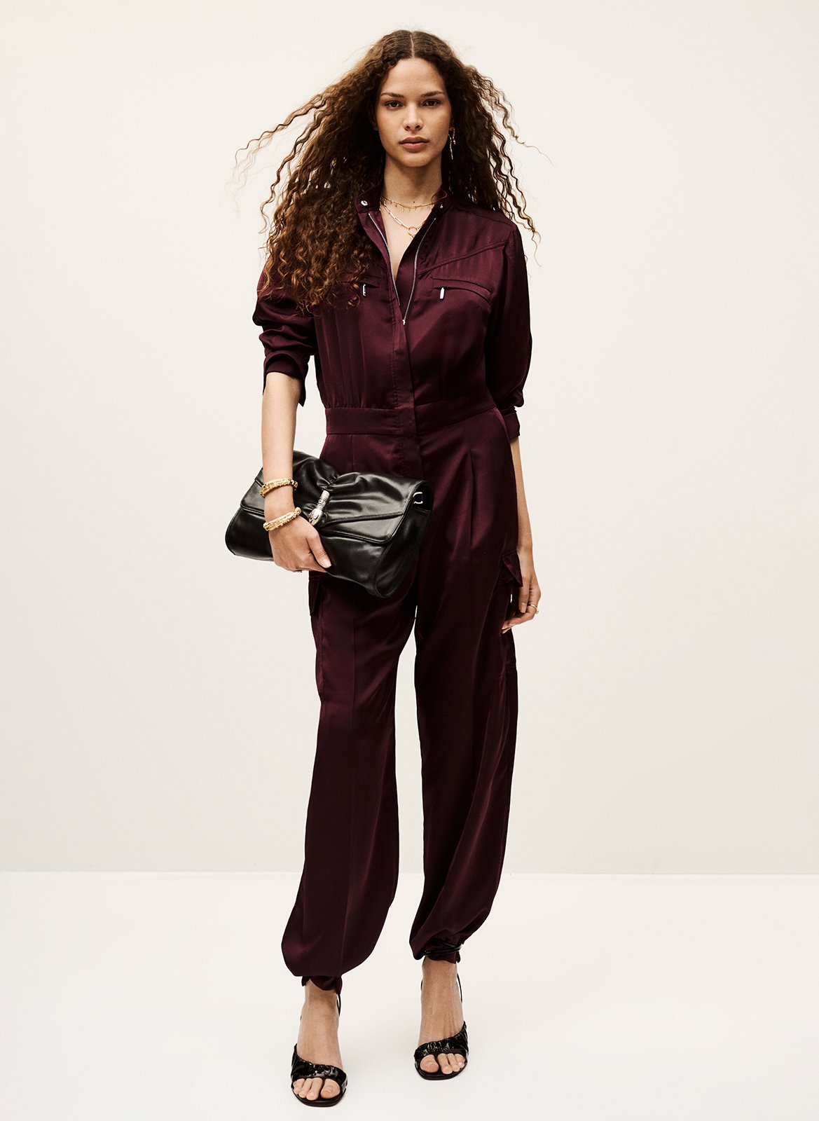 Combinaison droite satinée carmy BA&SH Violet