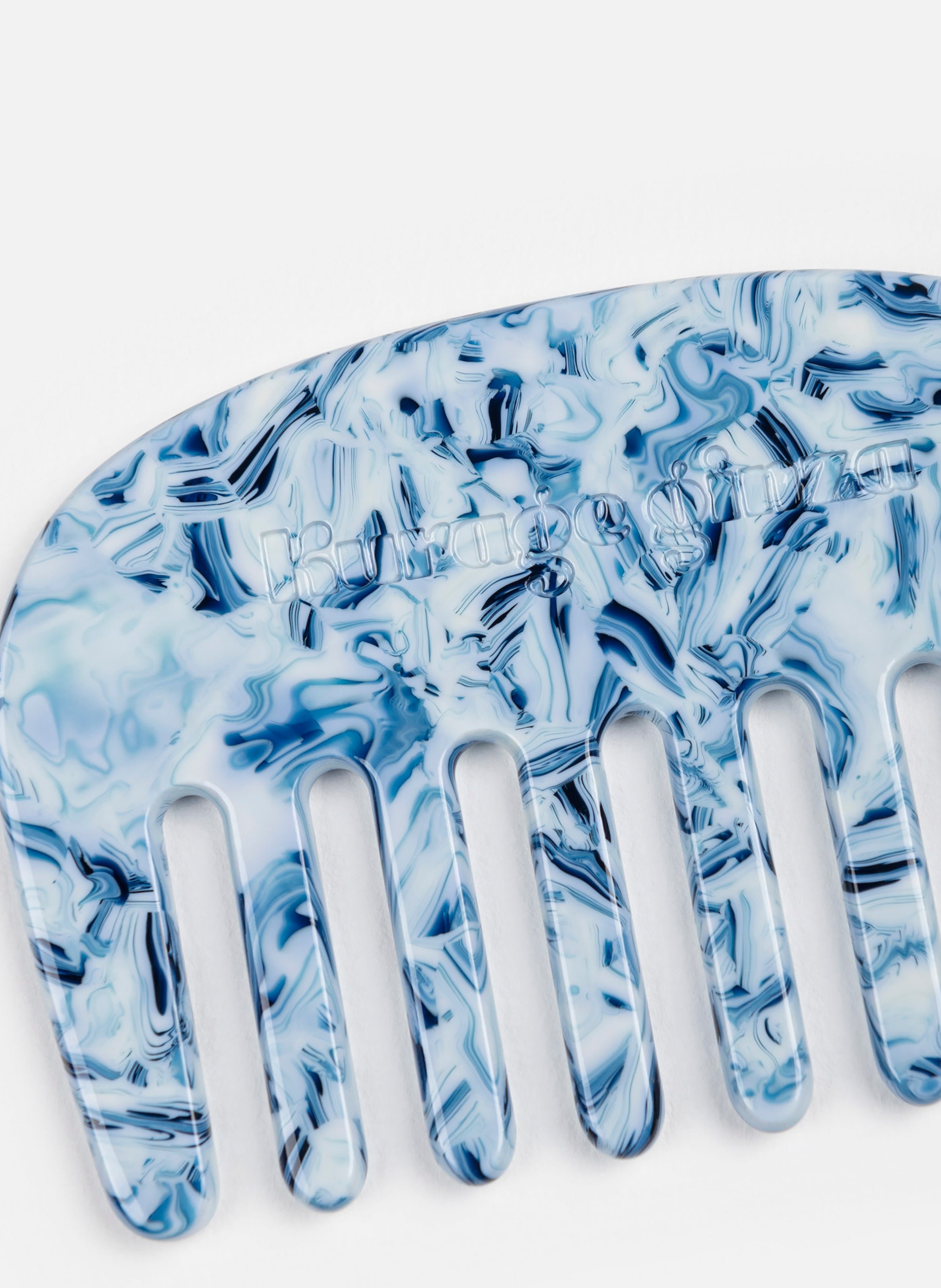 Peigne pivoine en acétate de cellulose KURAGE GINZA Bleu