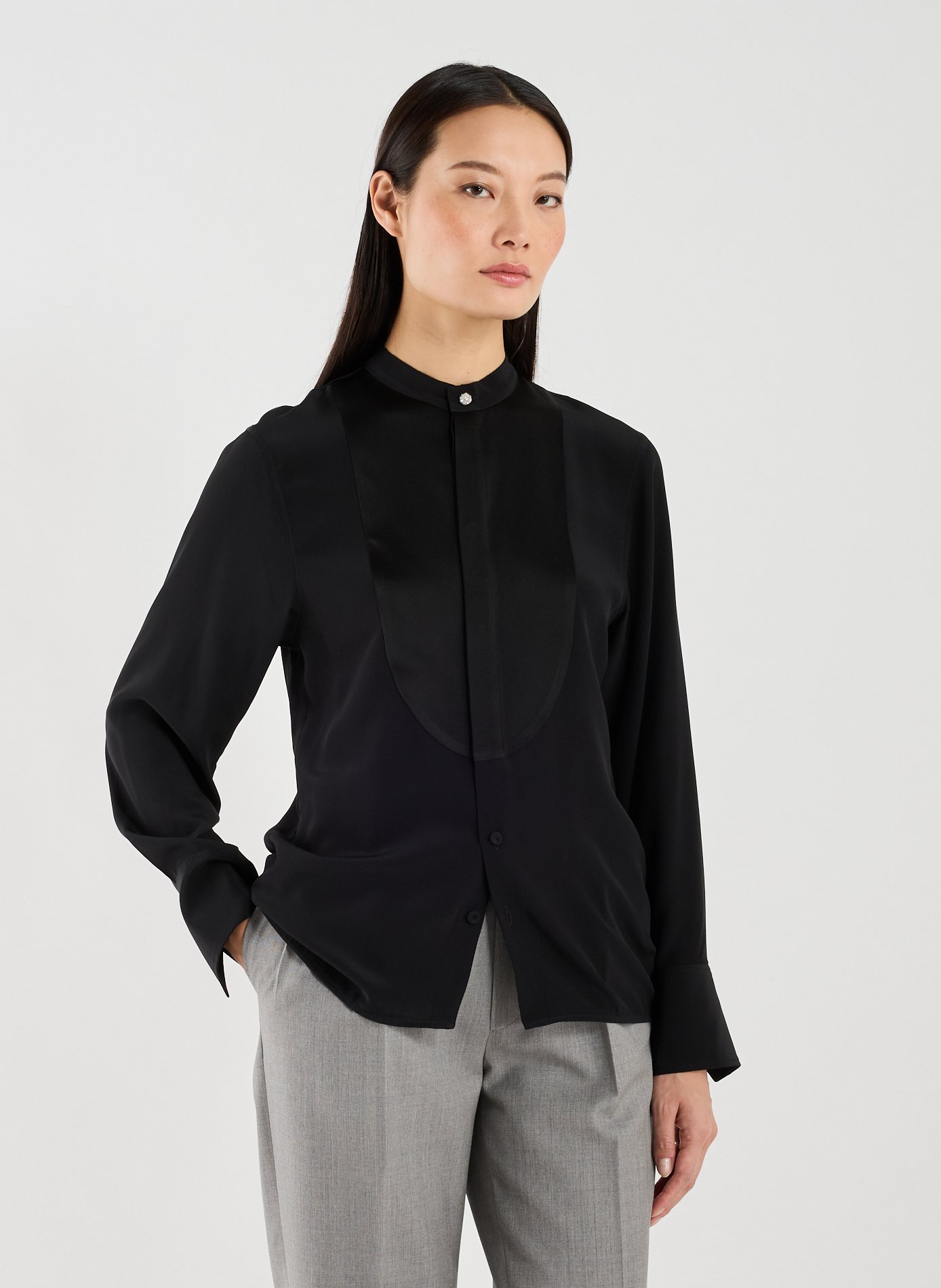 VICTORIA BECKHAM Chemise en soie Noir