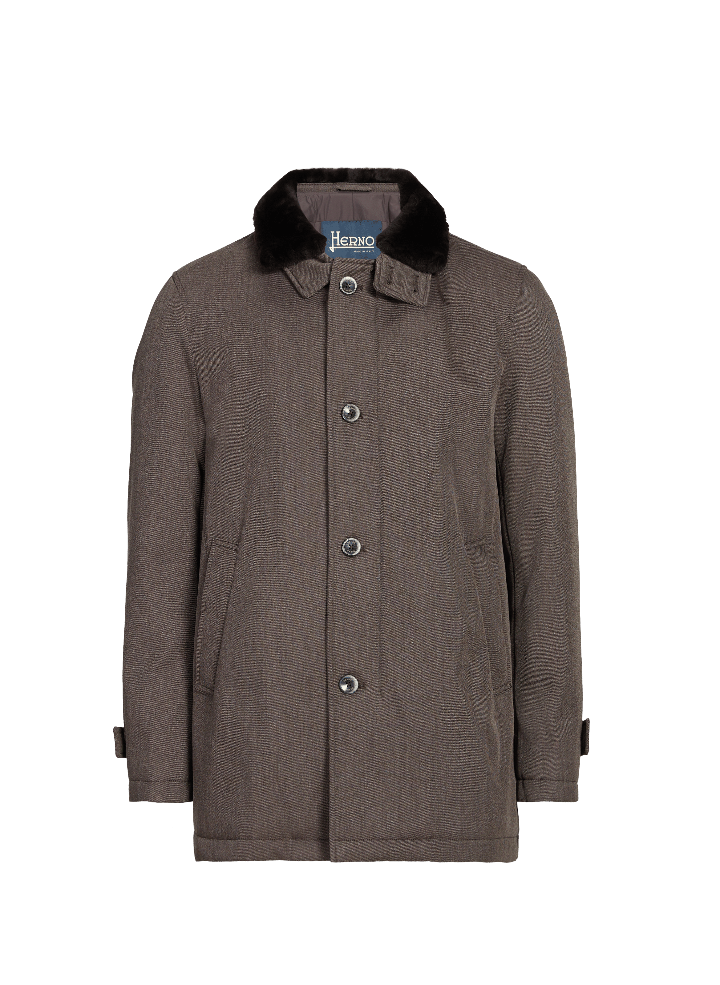 Straight wool parka HERNO Brown