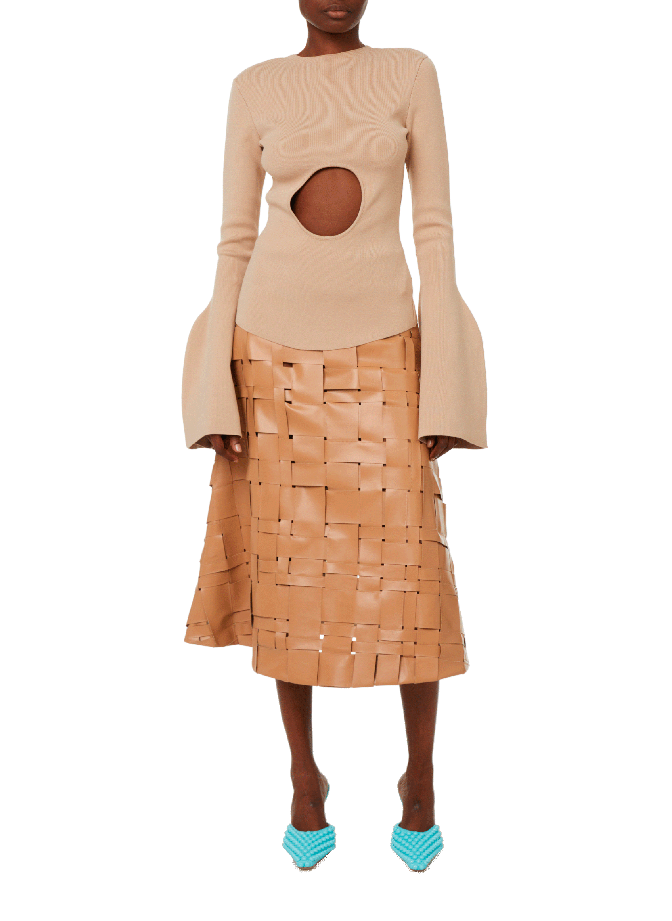 Pull ajouré en viscose A.W.A.K.E. MODE Beige