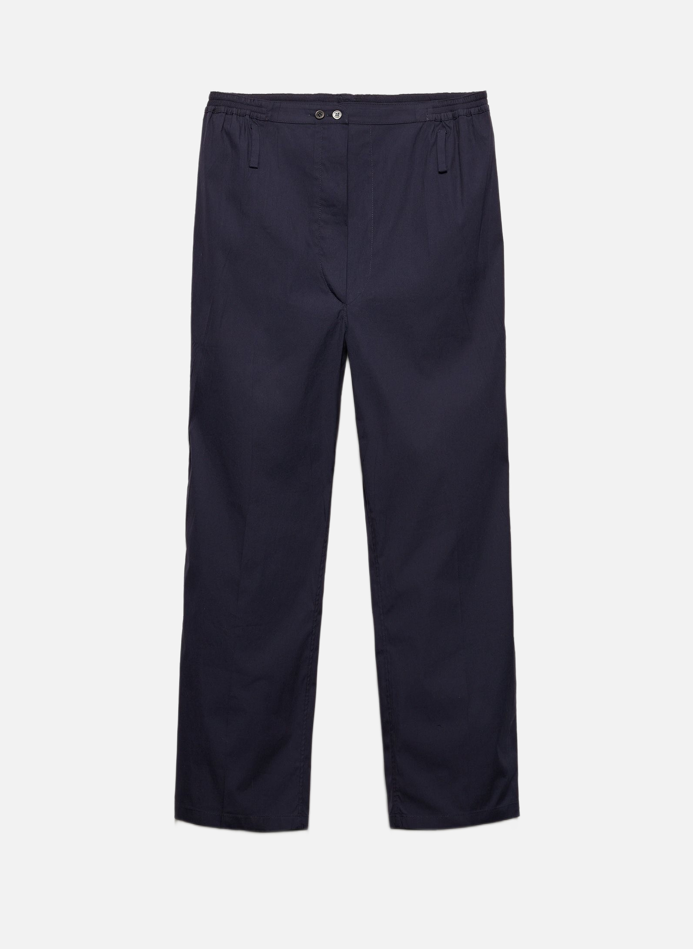 PRADA Pantalon en popeline de coton Bleu