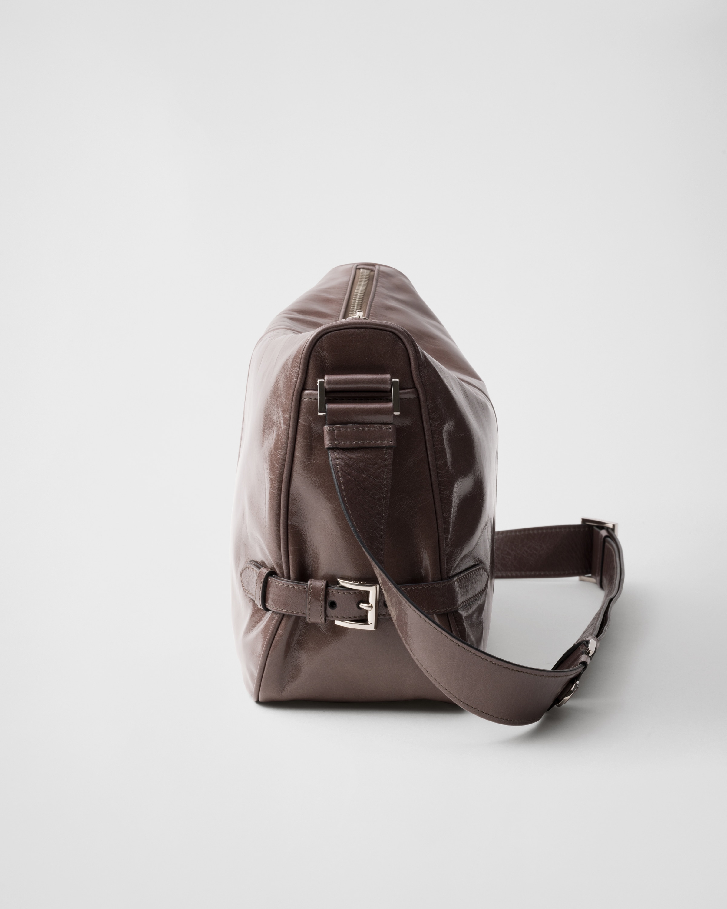 Sac à bandoulière en cuir PRADA Gris