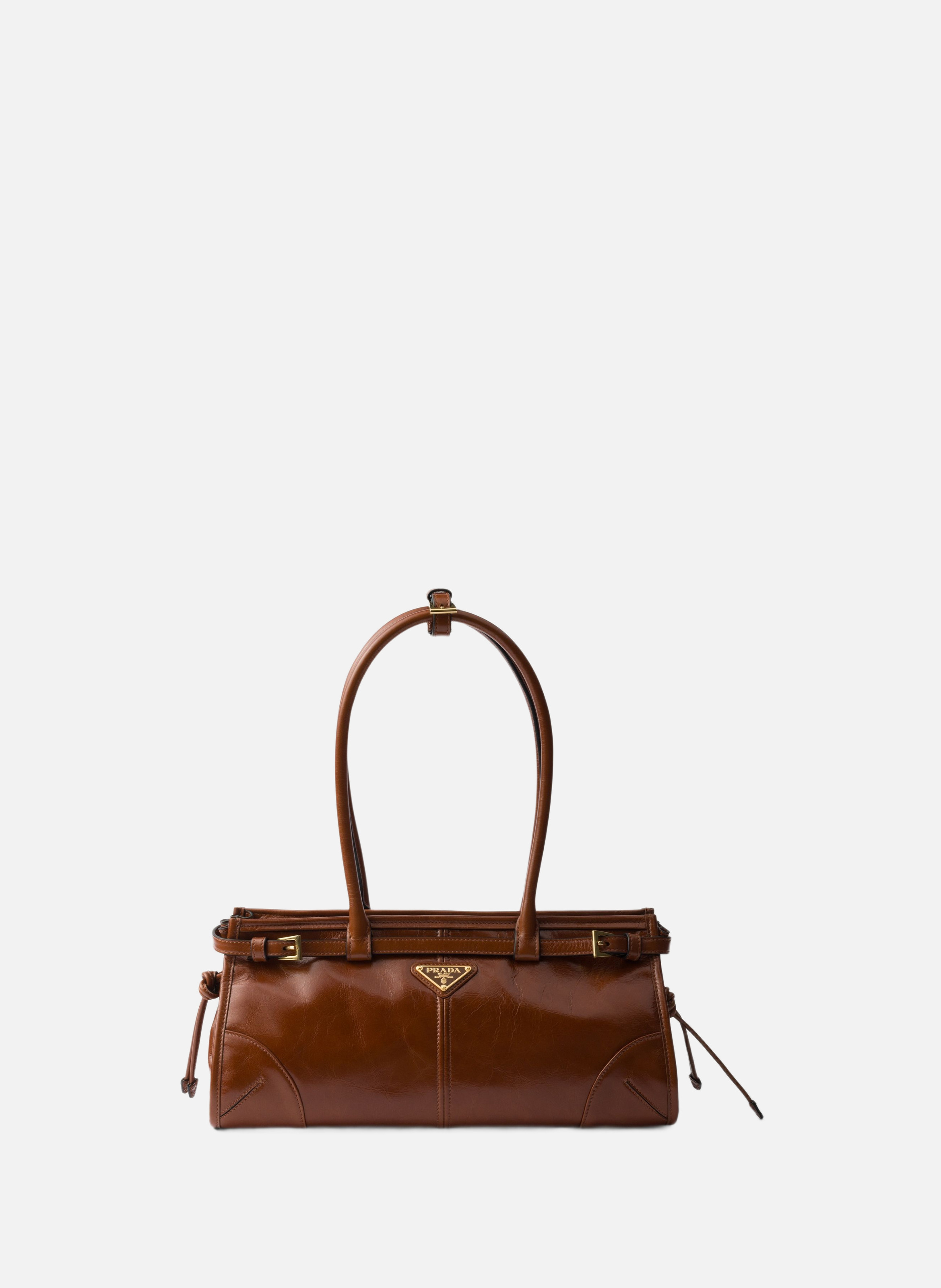 Sac à main prada bonnie en cuir PRADA Marron