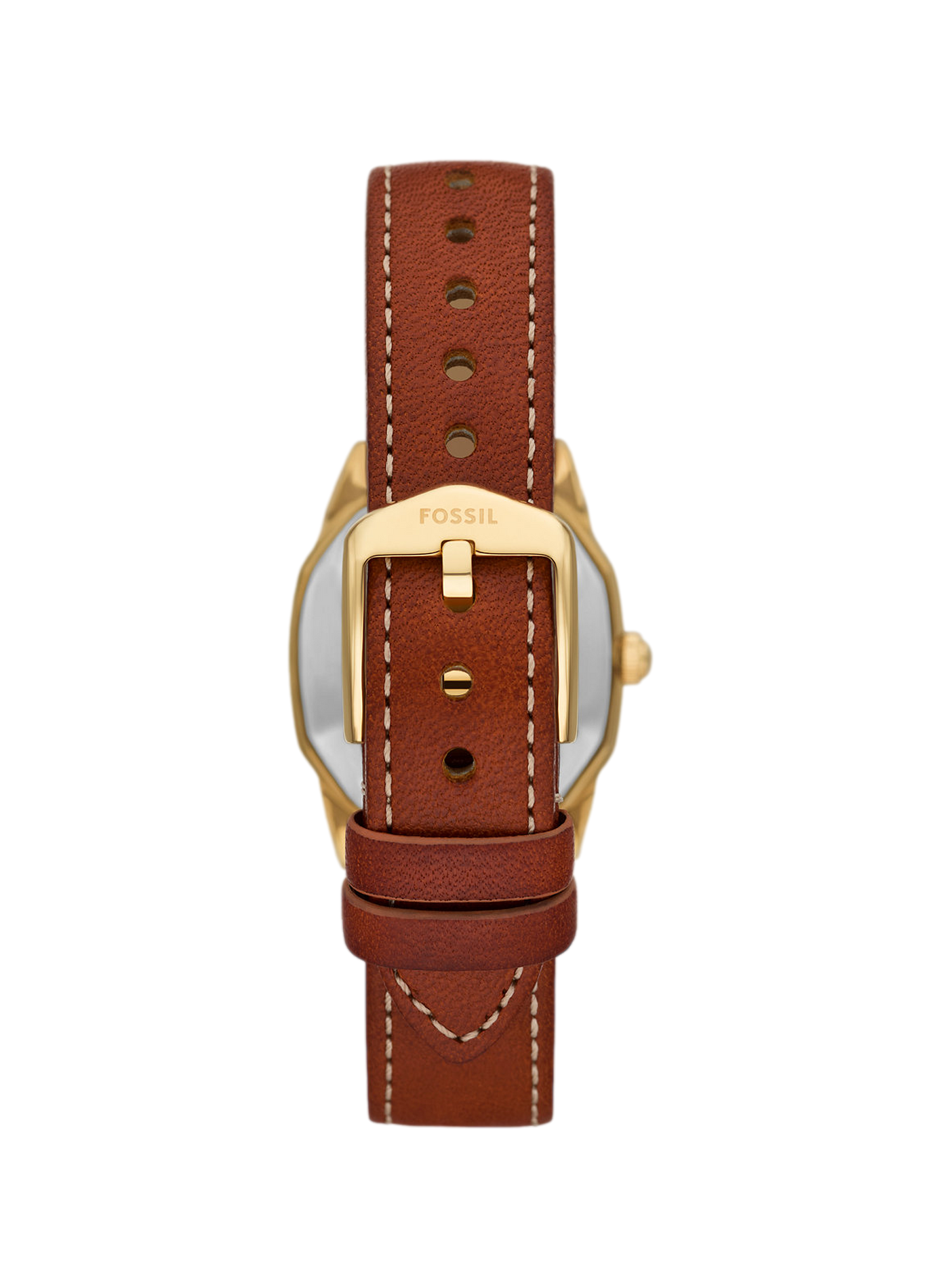 Montre à quartz en cuir et acier inoxydable FOSSIL Marron