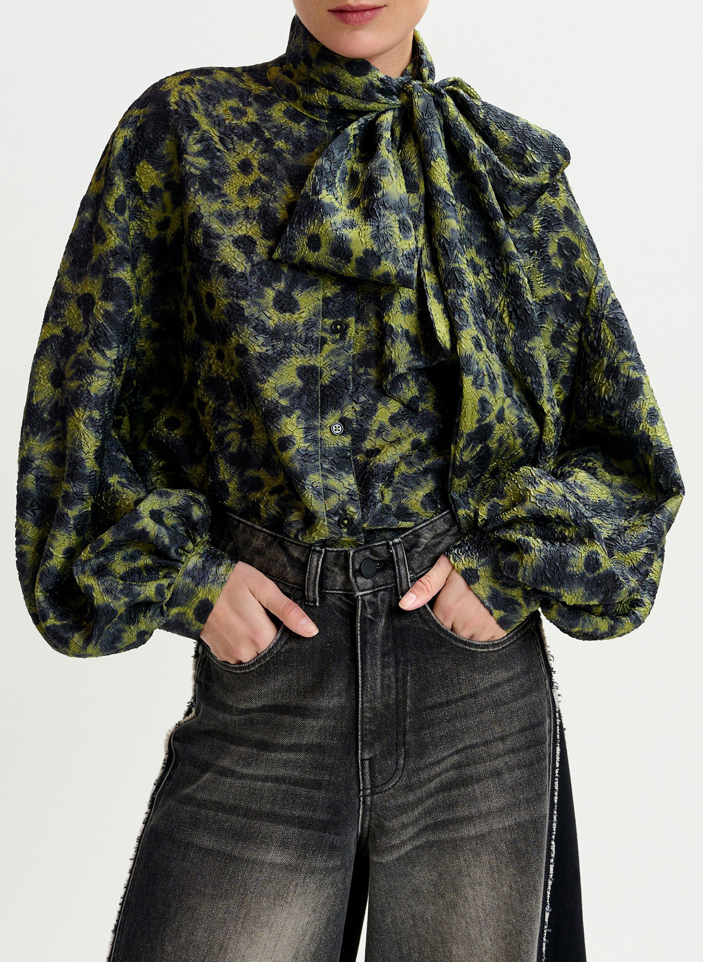 Chemise imprimée à boutons oversize illicium ESSENTIEL ANTWERP Vert