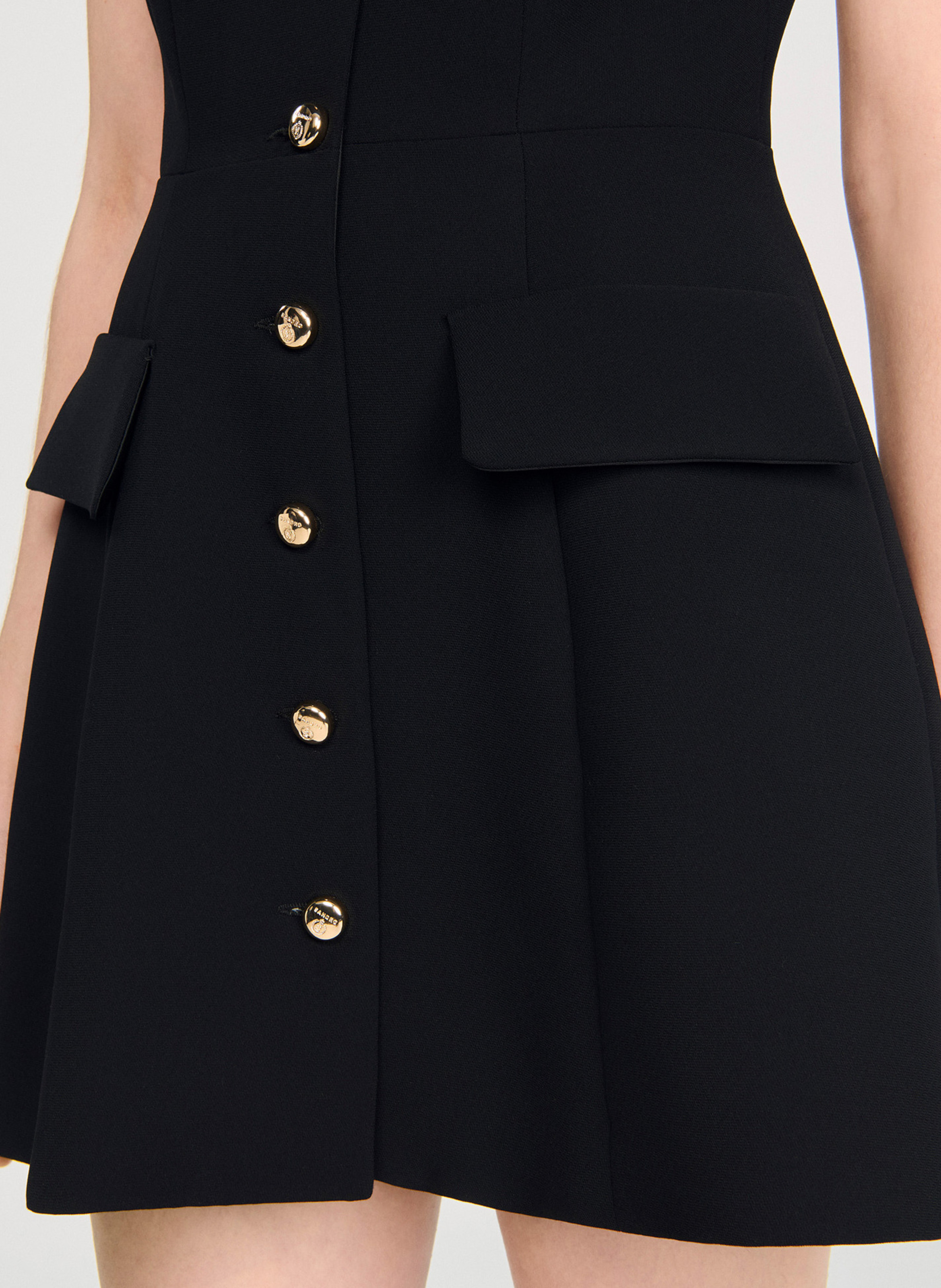 Robe courte cintrée unie SANDRO Noir