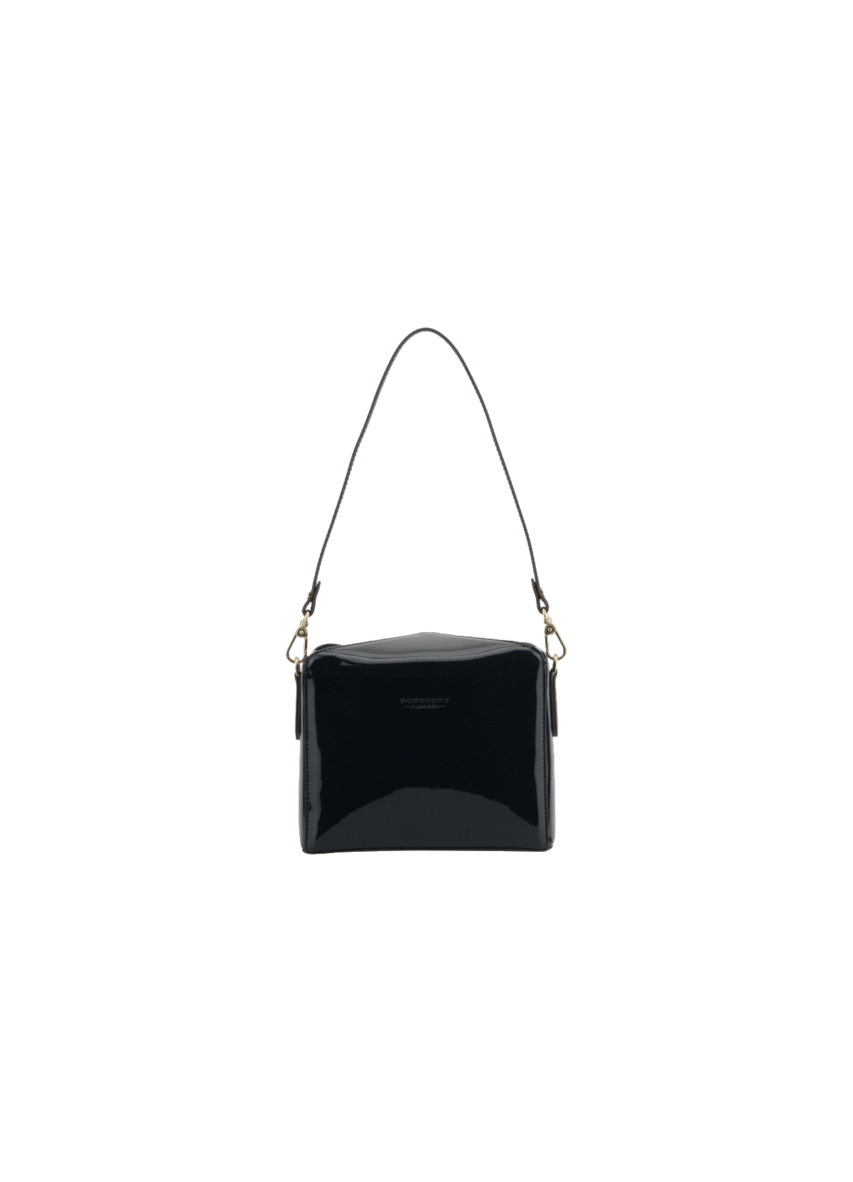 Cassetta vernis | Portefeuille plat en cuir de vachette Noir