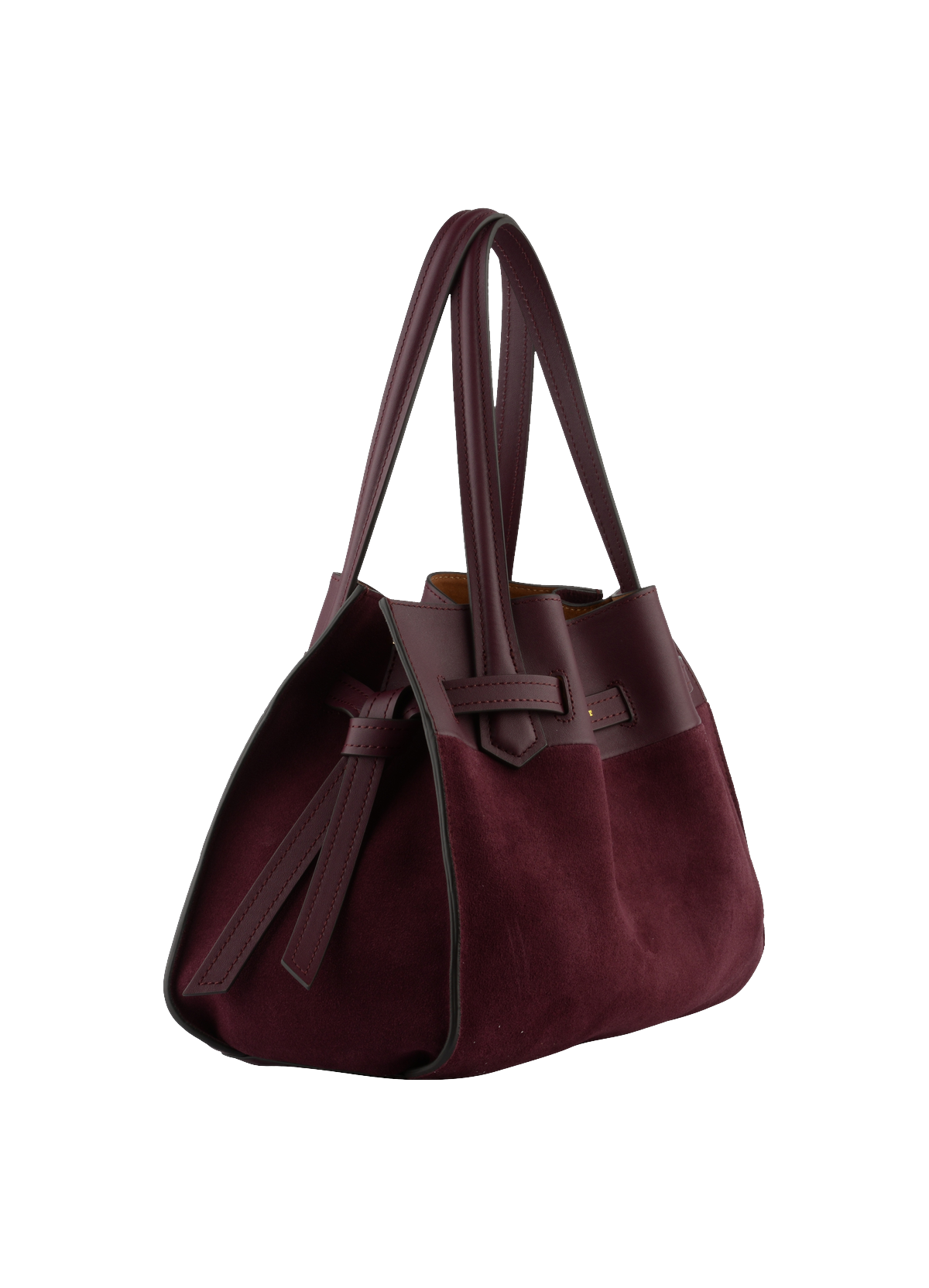 Blossom daim | sac porté main mm POURCHET Rouge