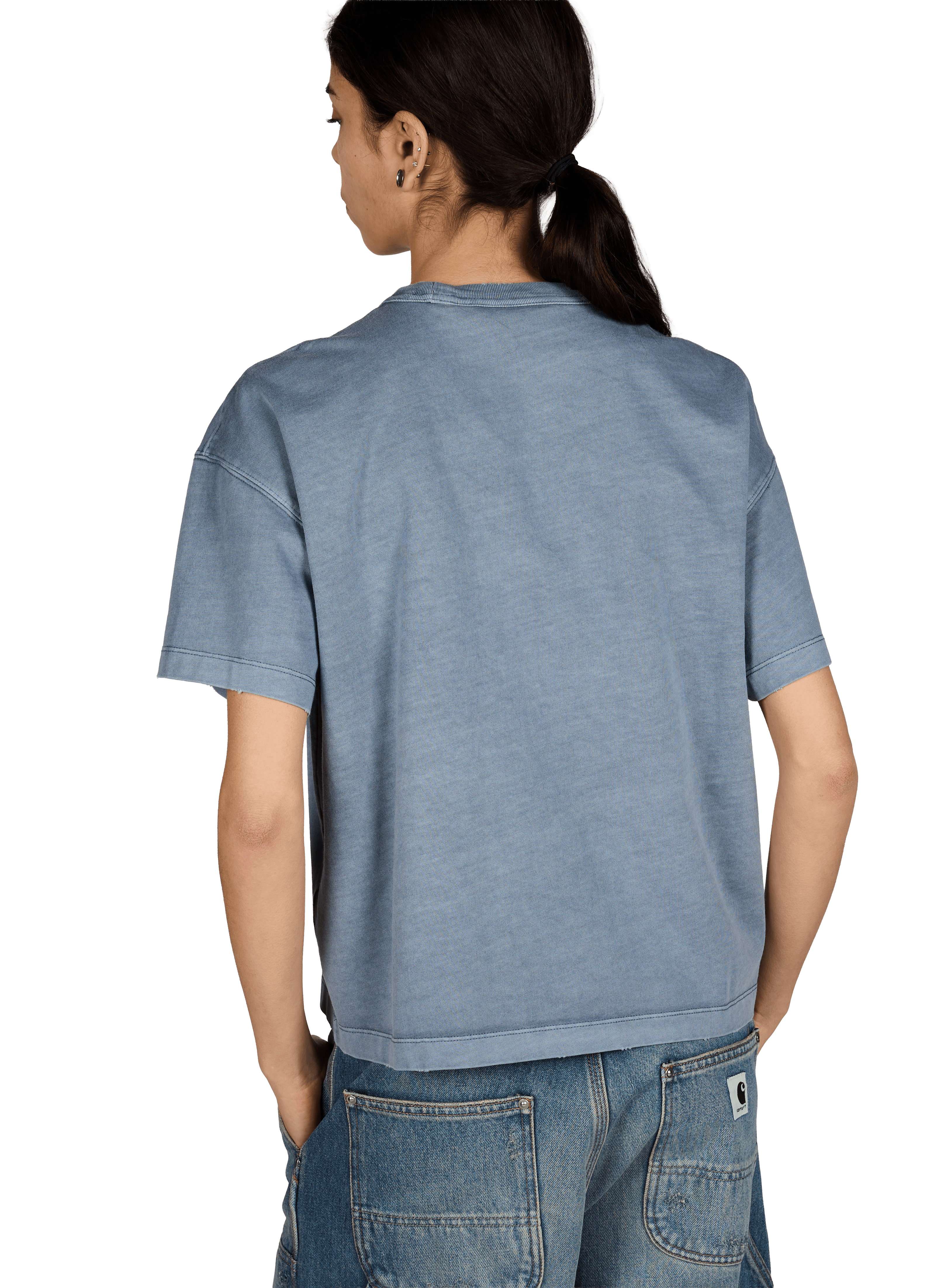 T-shirt droit à col rond en coton CARHARTT WIP Bleu