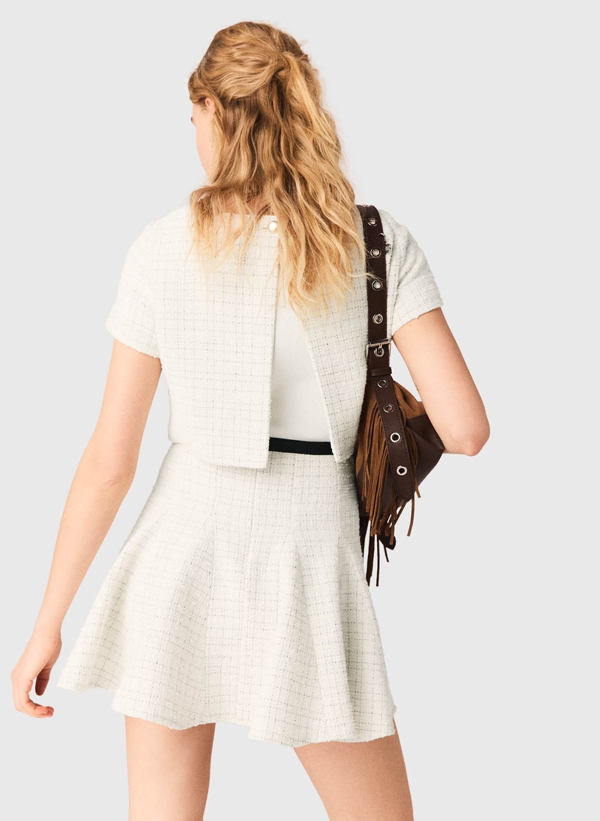 Robe 2-en-1 en tweed MAJE Beige