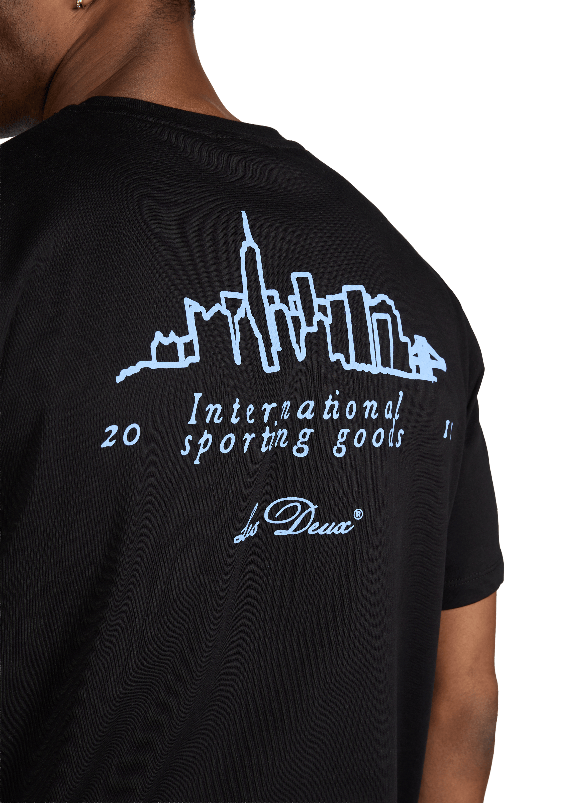 T-shirt avec imprimé en coton LES DEUX Noir