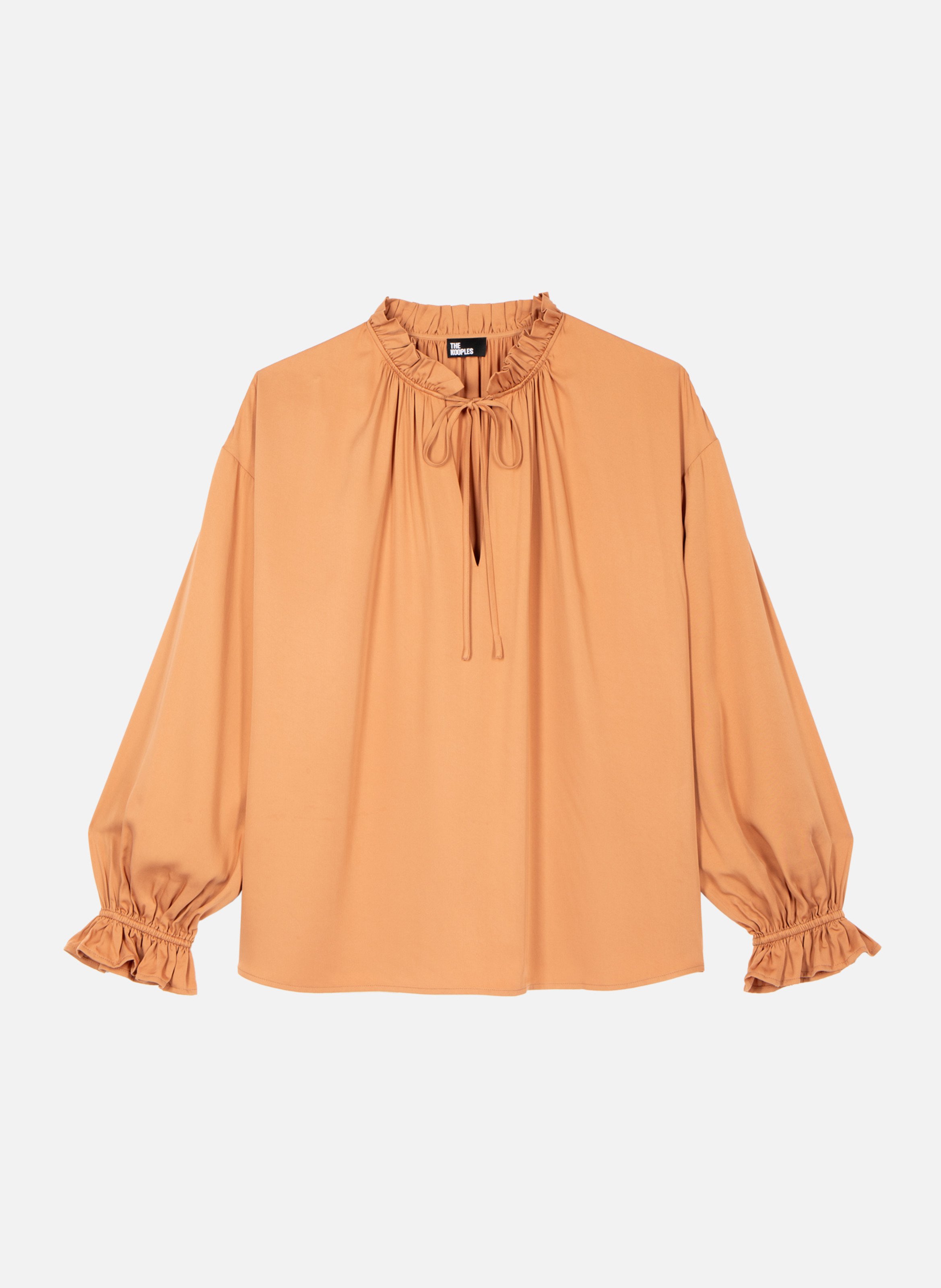 Blouse avec volants THE KOOPLES Marron