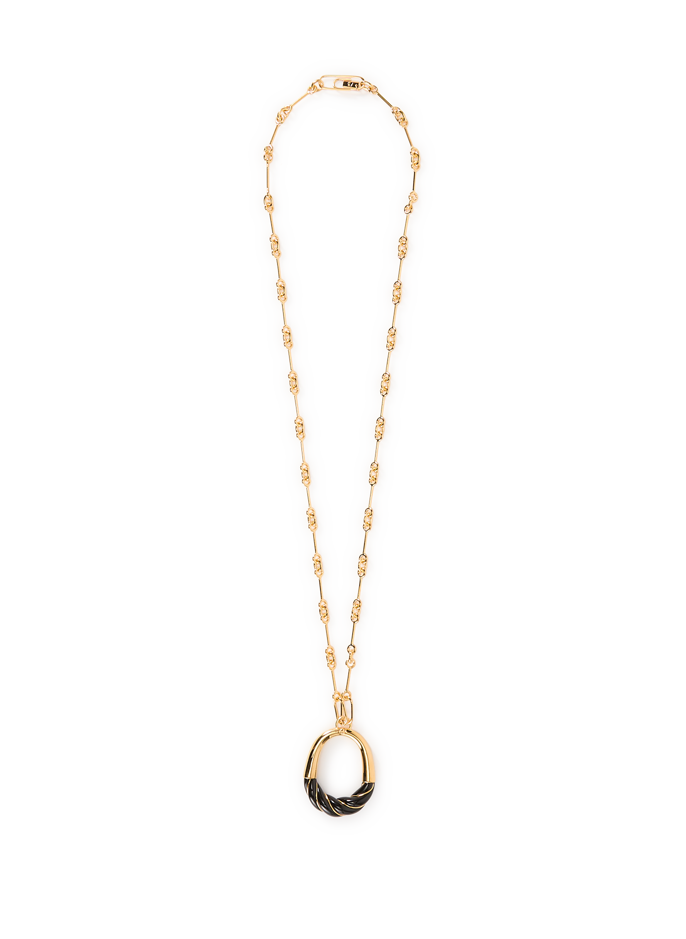 Collier pendant Diana en laiton et plaqué or AURELIE BIDERMANN Noir