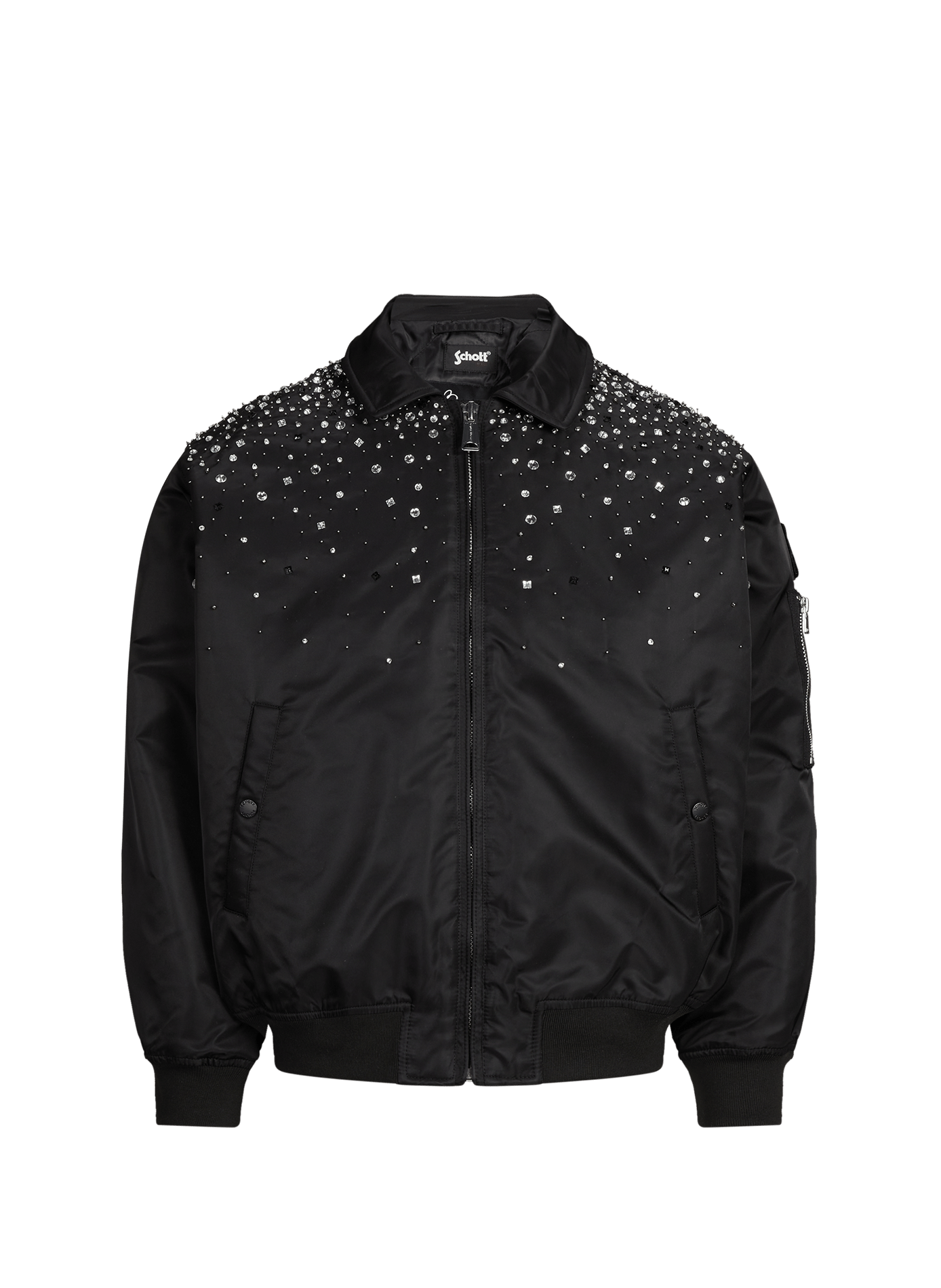 Schott x Benmoyal - Crystal Embroidered Bomber BENJAMIN BENMOYAL Black