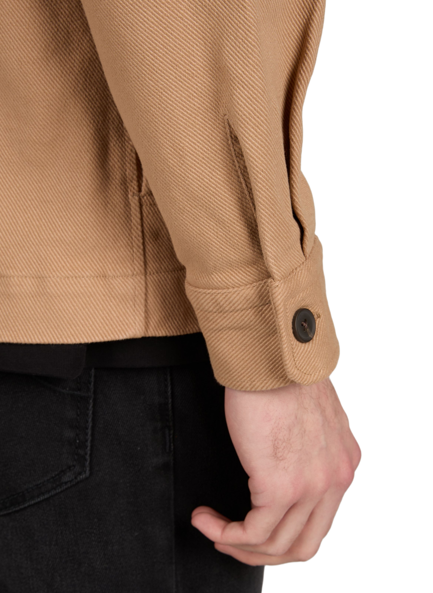 Jacket with classic collar in mixed cotton piqué STRELLSON Brown