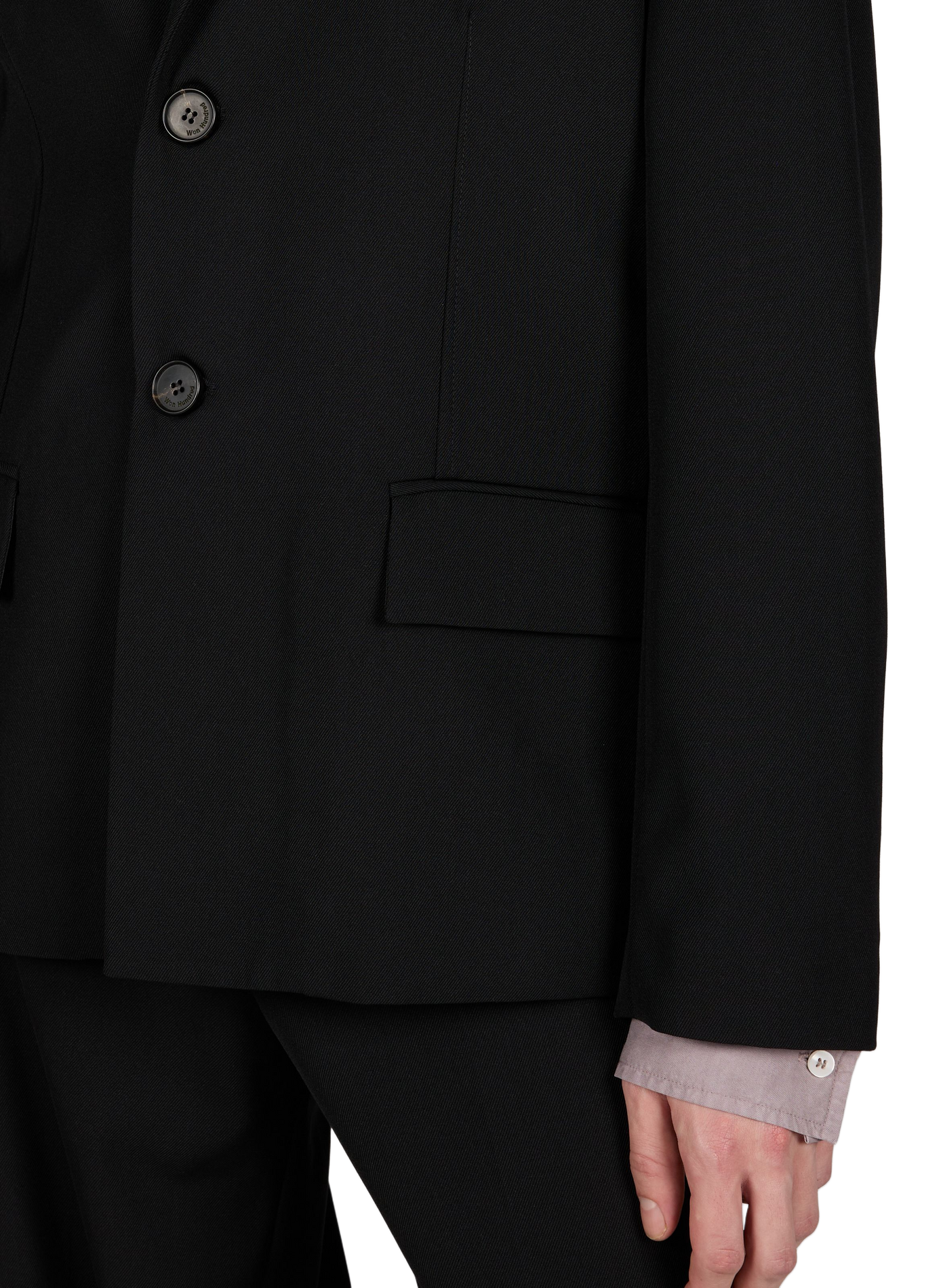 Solid straight blazer WON HUNDRED Black