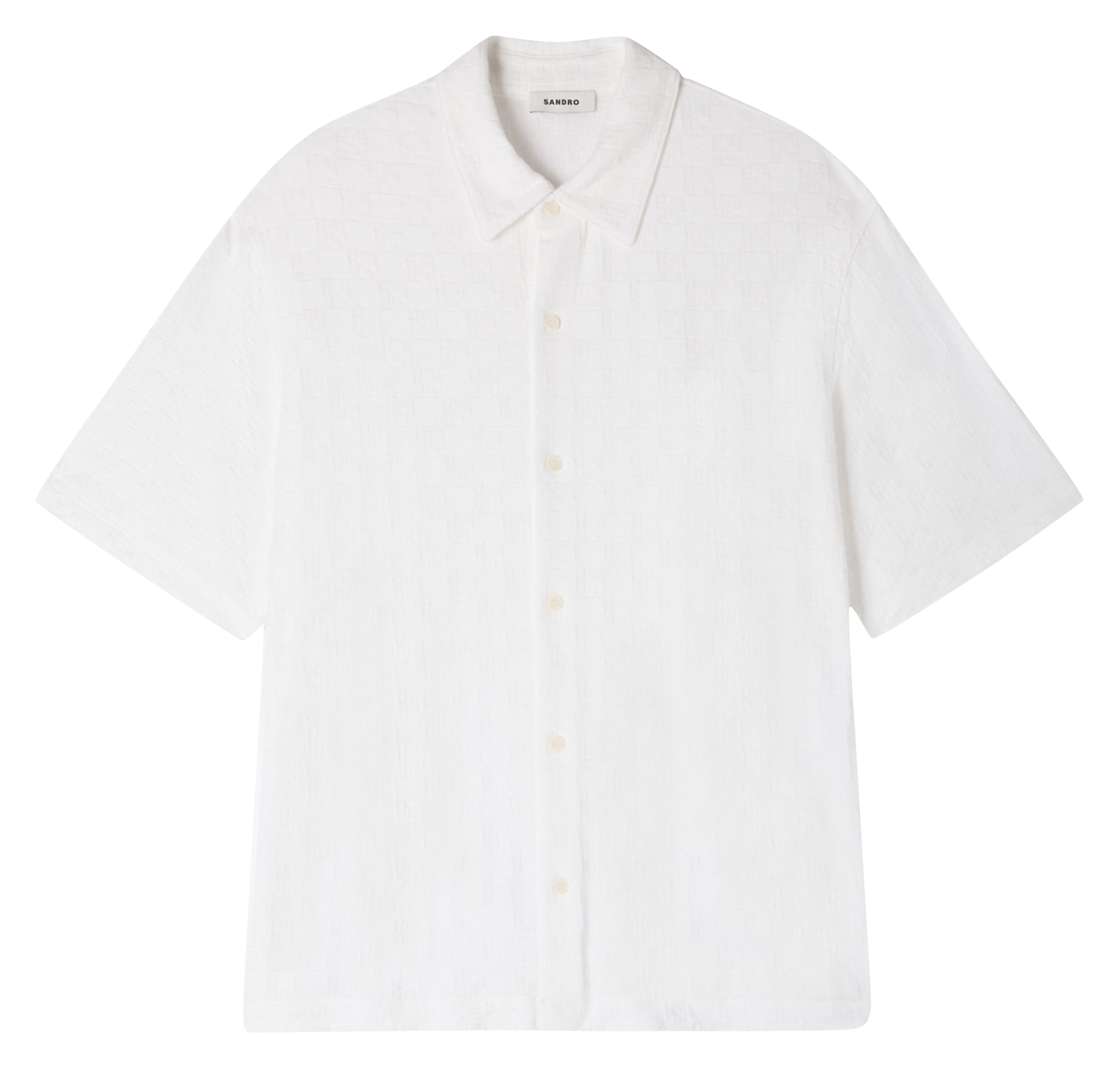 Chemise col classique en coton SANDRO Blanc