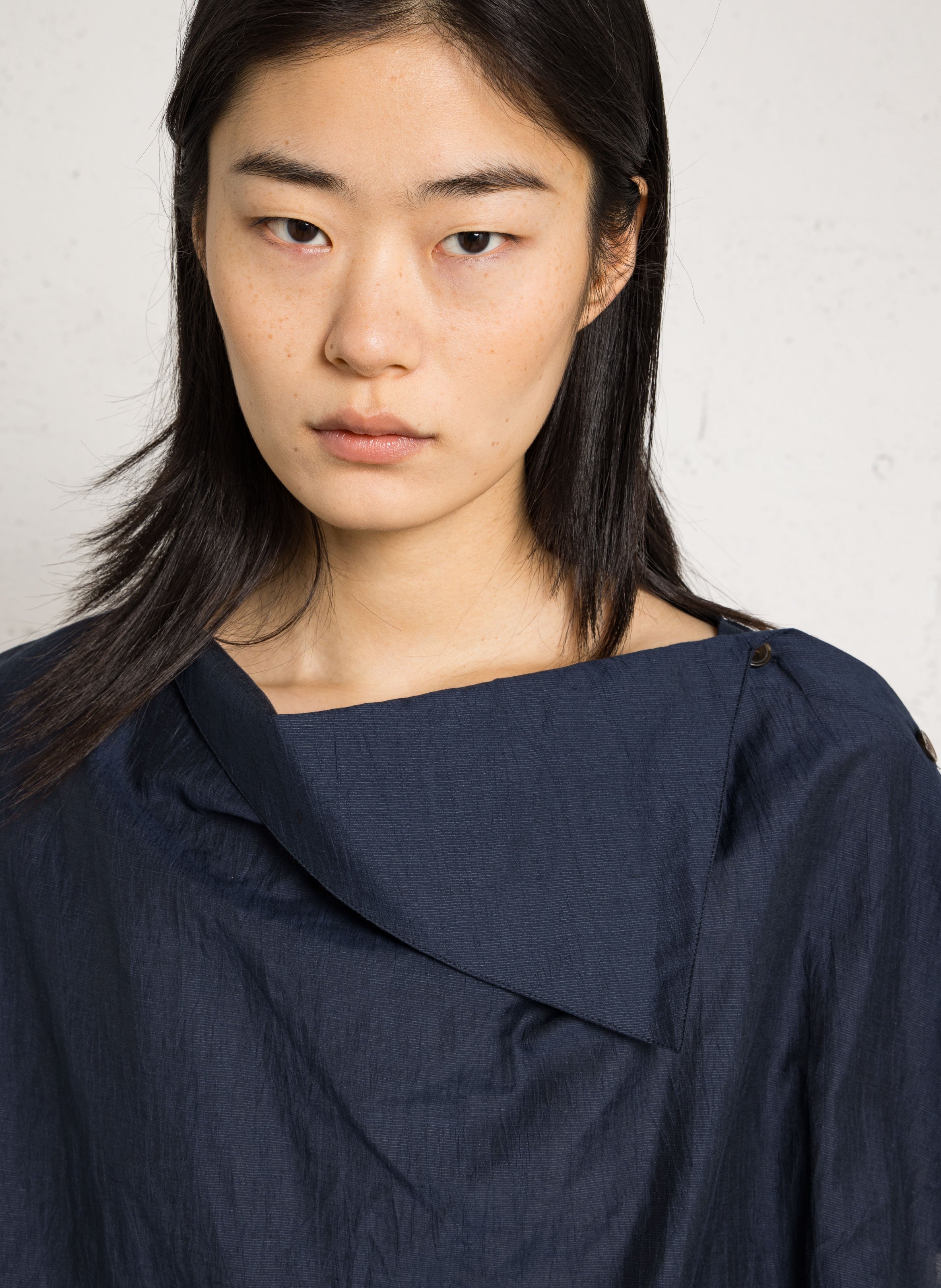 Blous oversize en lin et coton bio mélangé issa SOEUR Bleu