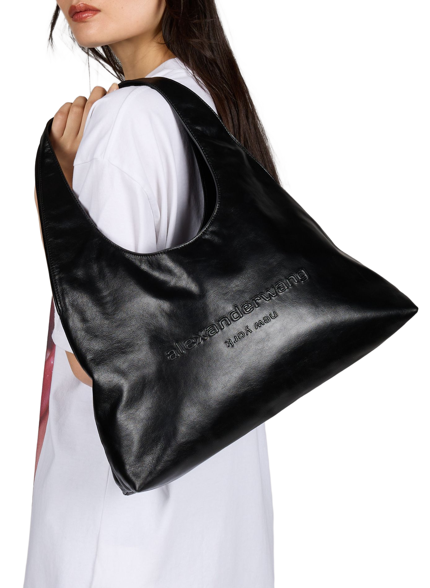 Schoudertas van runderleer ALEXANDER WANG Zwart