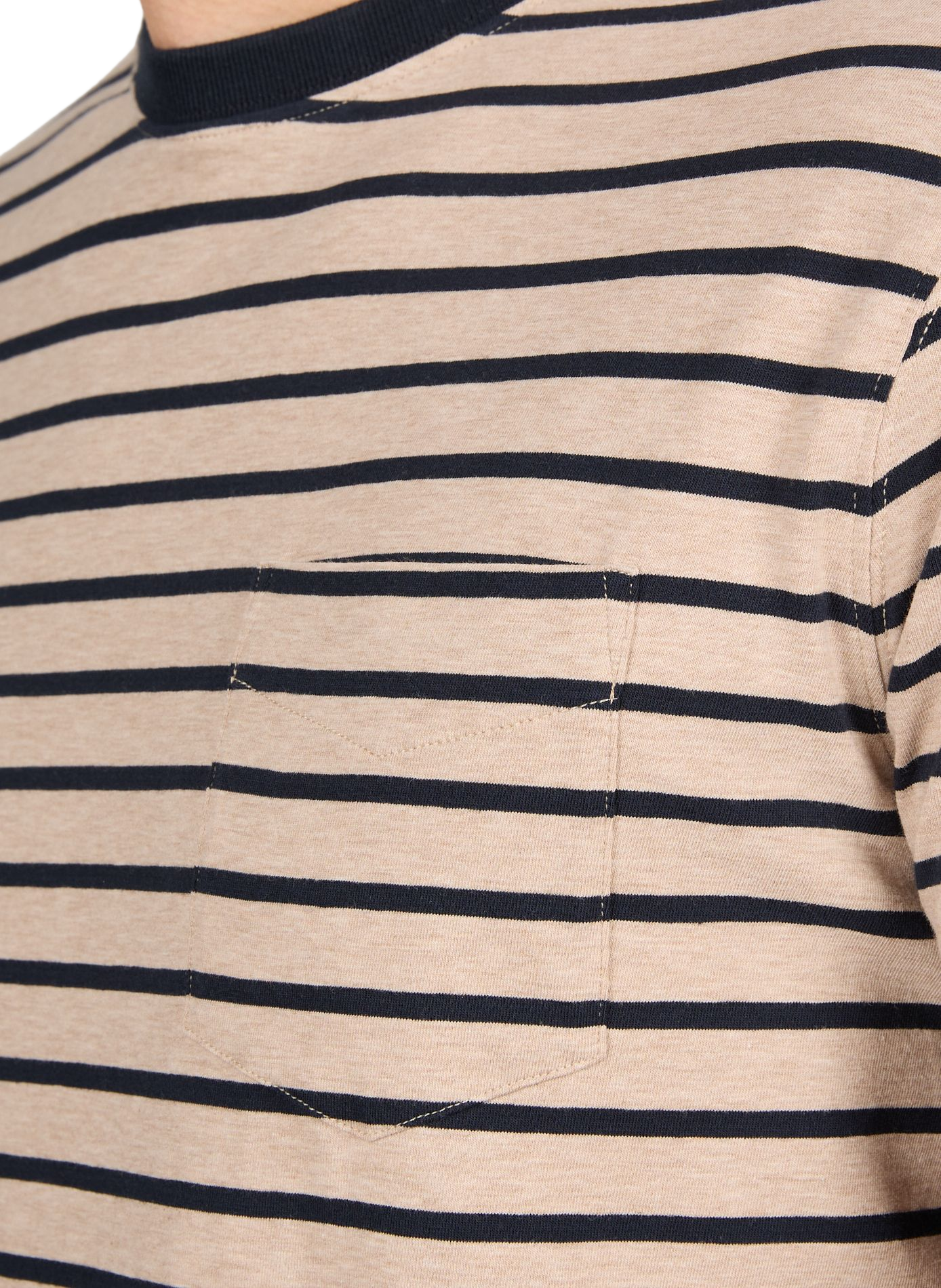 T-shirt à rayures en coton mélangé EDEN PARK Beige