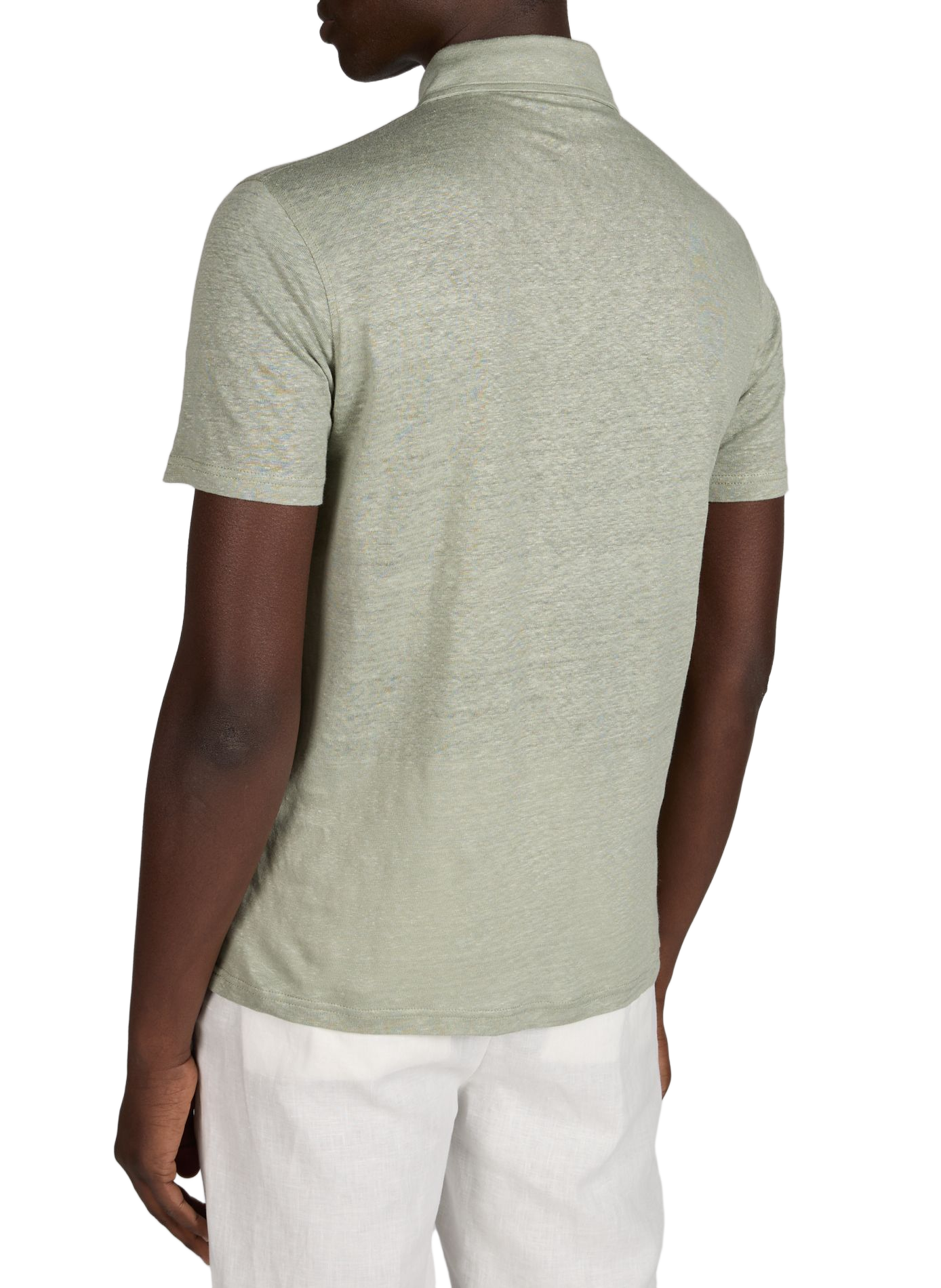 Polo à manches courtes en lin AURELIEN Kaki