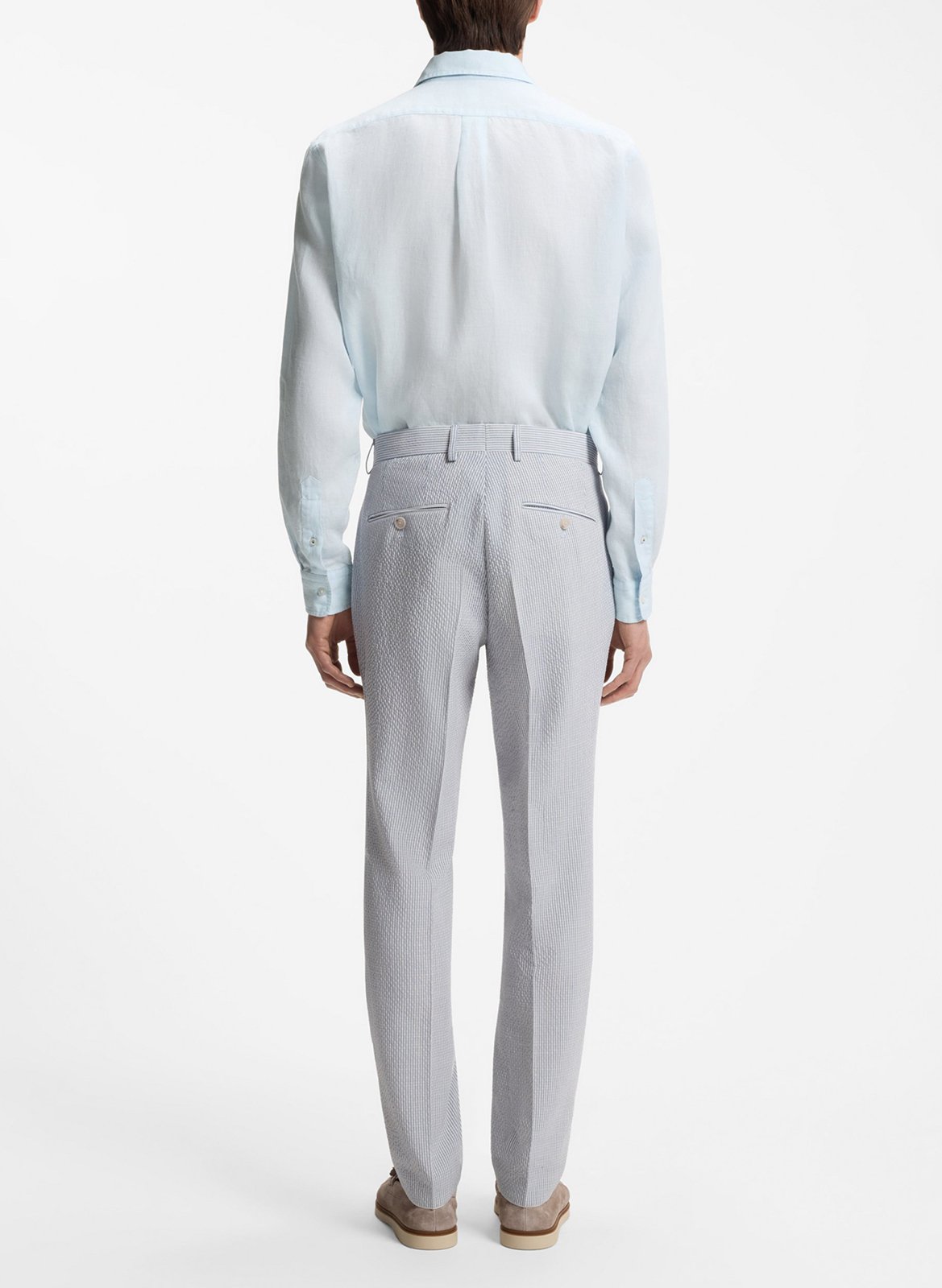 Chemise en lin col classique BOSS Bleu