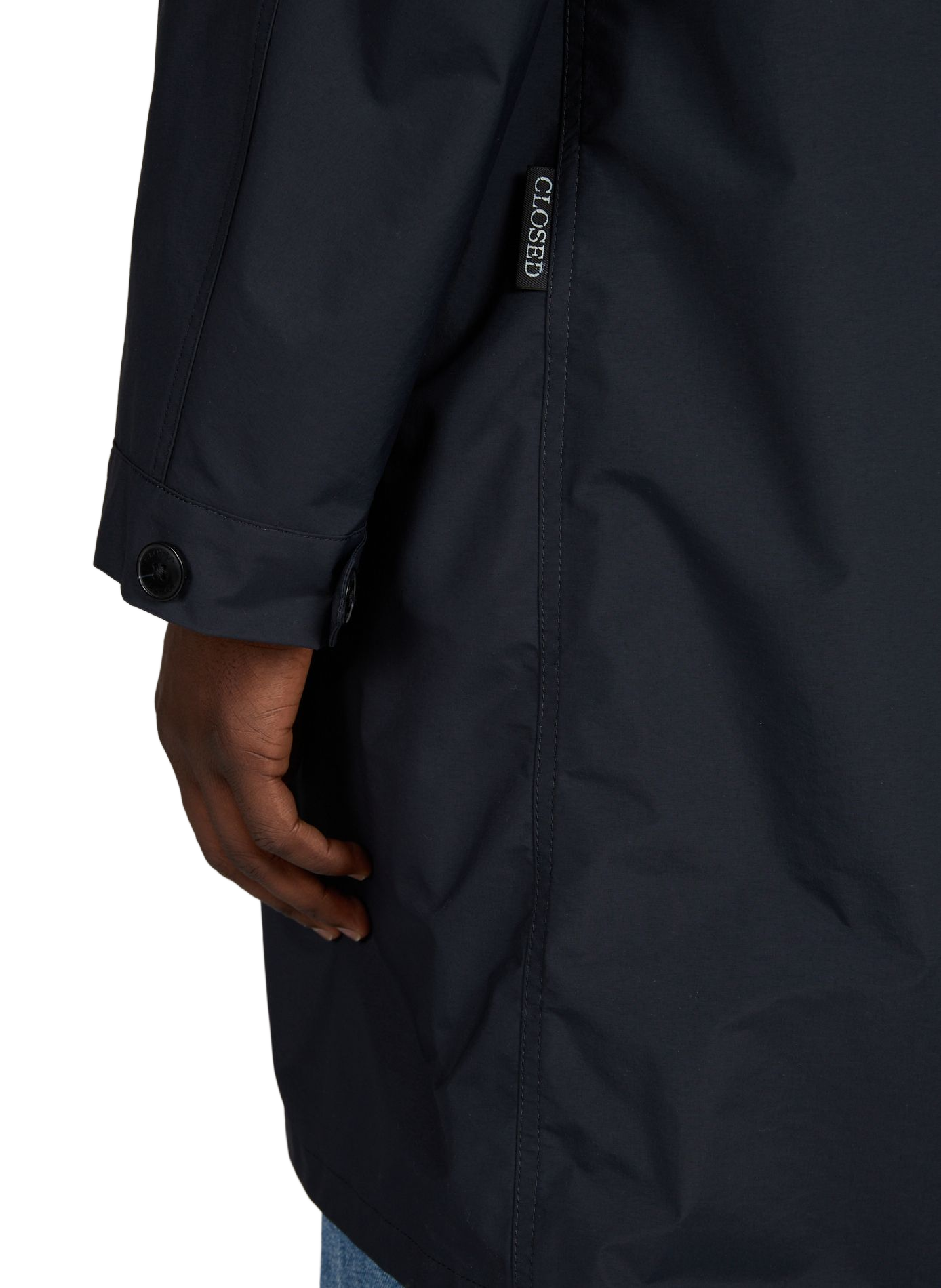 Halflange rechte parka met capuchon CLOSED Zwart