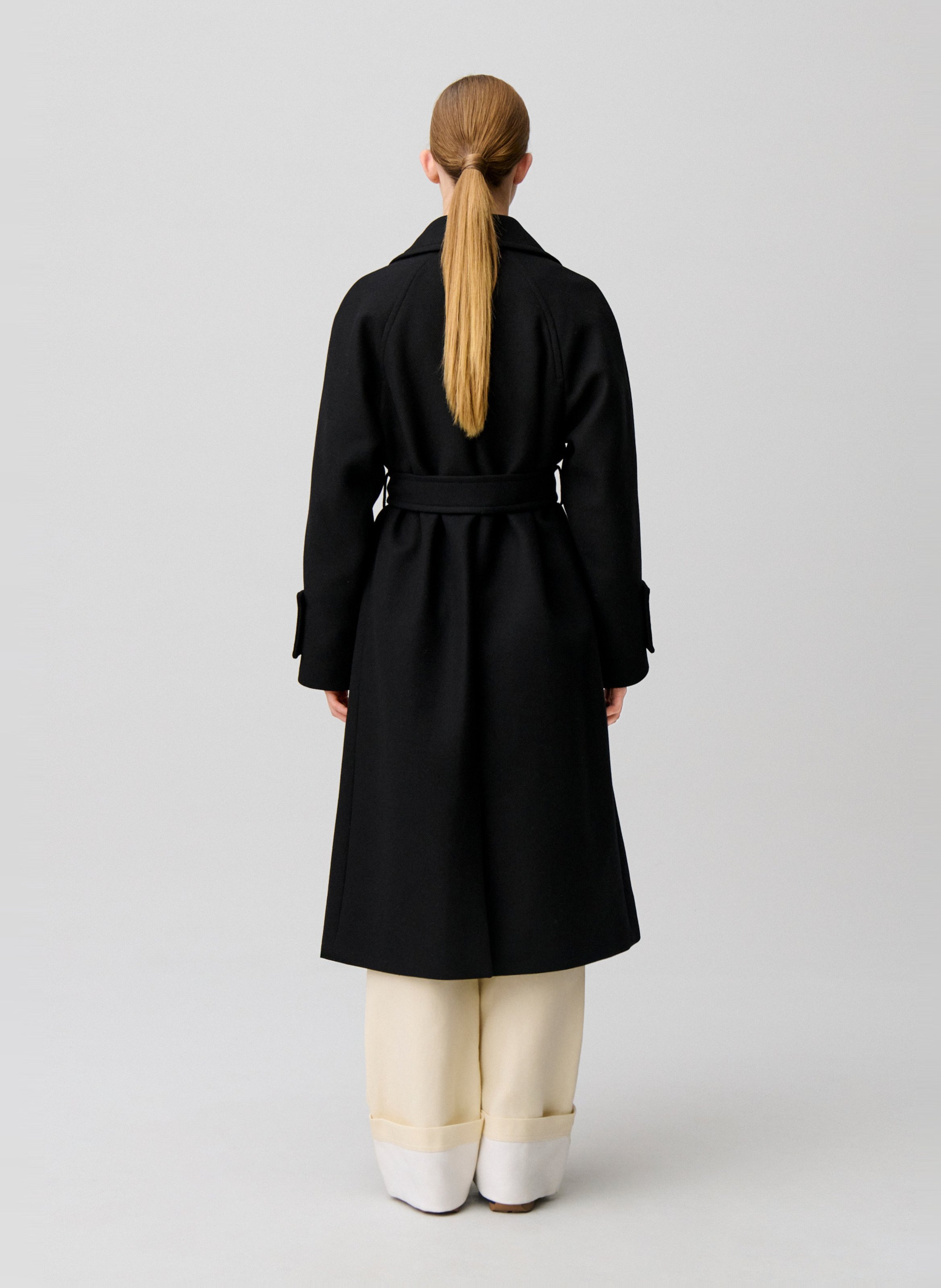 Manteau col tailleur en laine mélangée CLAUDIE PIERLOT Noir