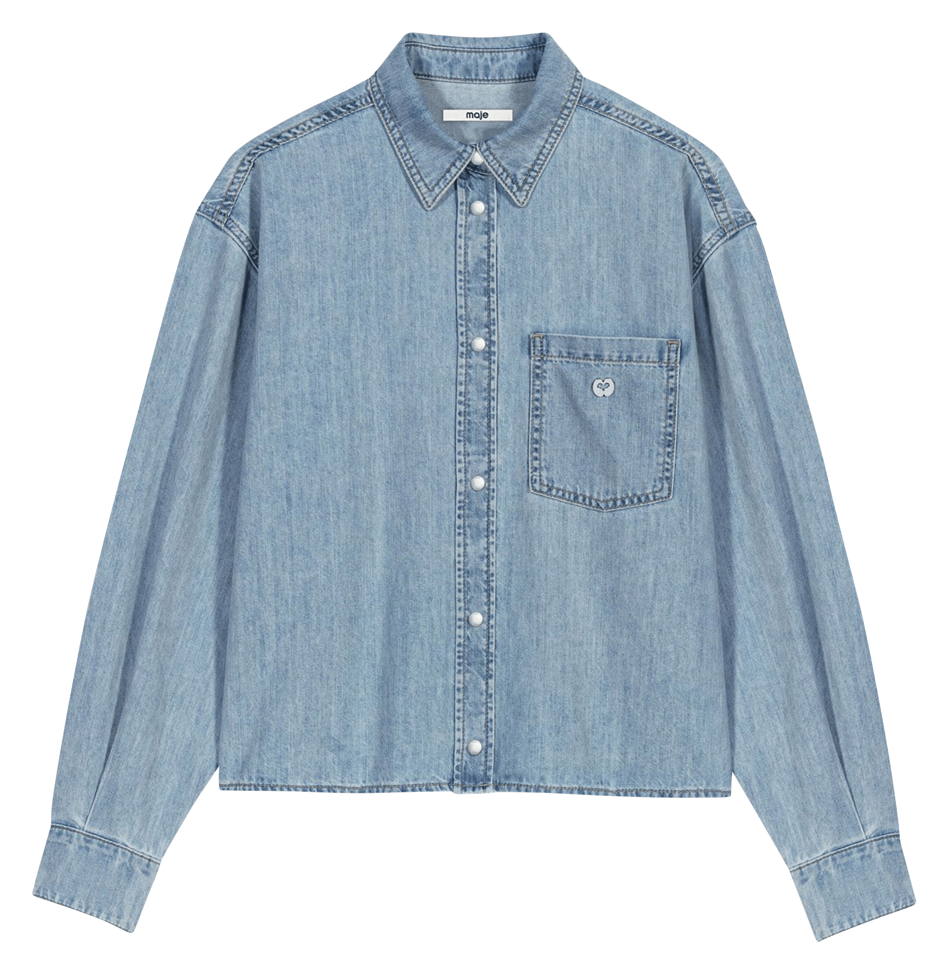 Chemise oversize en coton MAJE Bleu