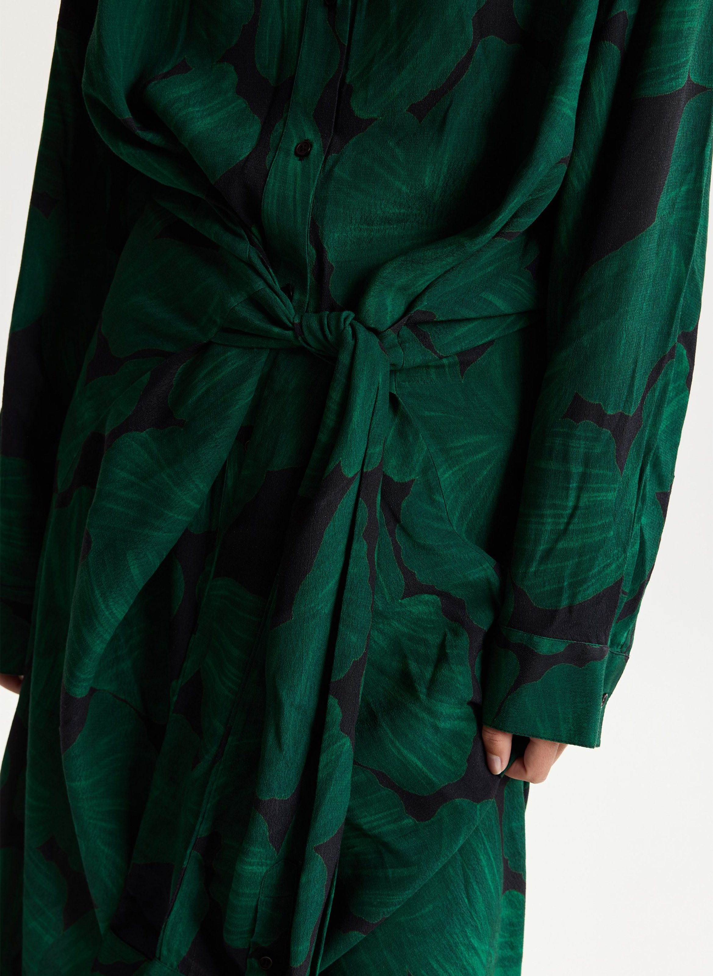 Robe longue col classique imprimé kamila ESSENTIEL ANTWERP Vert
