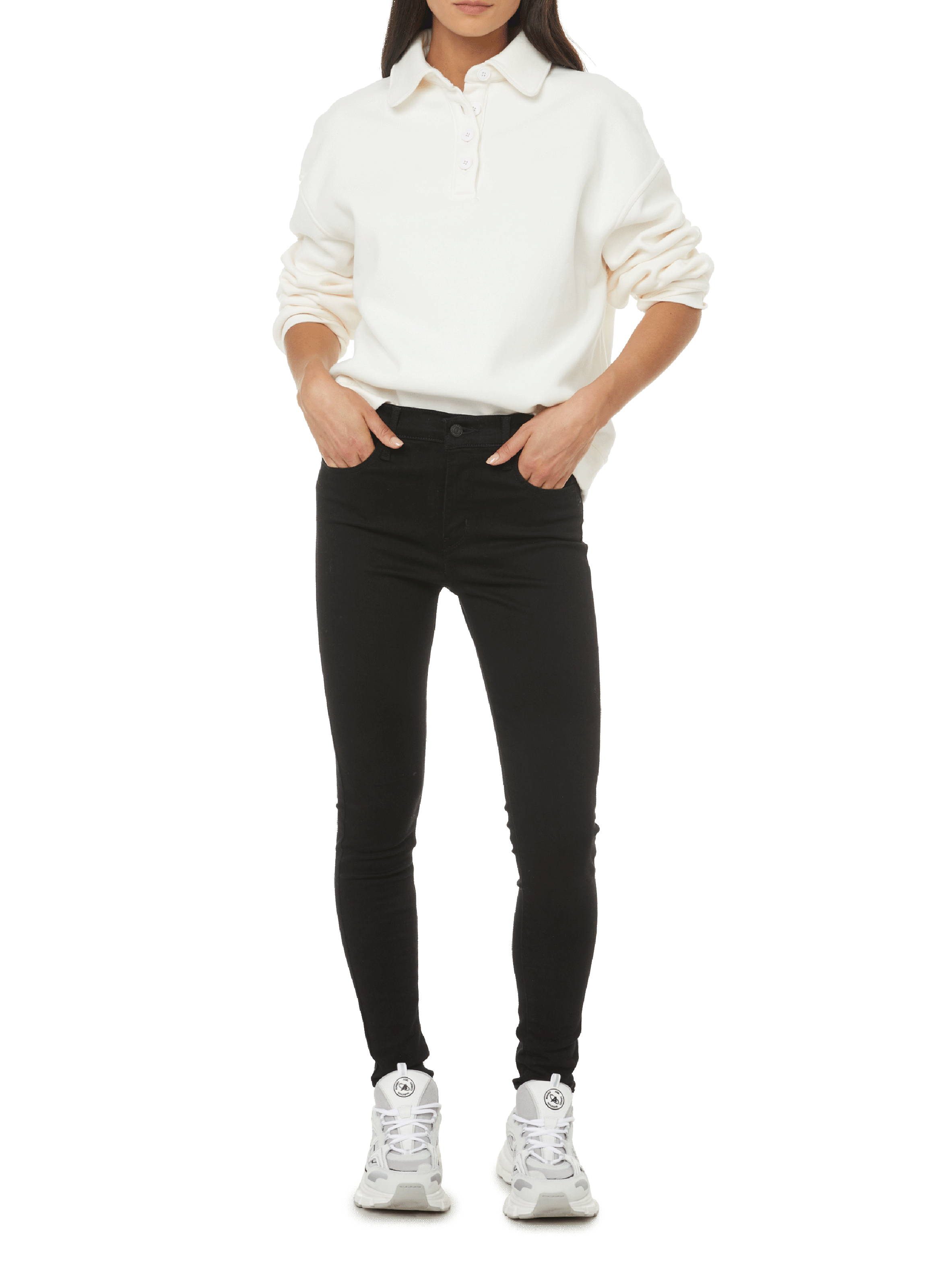 Jean 720 High-Rise Super Skinny en coton et lyocell LEVI'S Noir