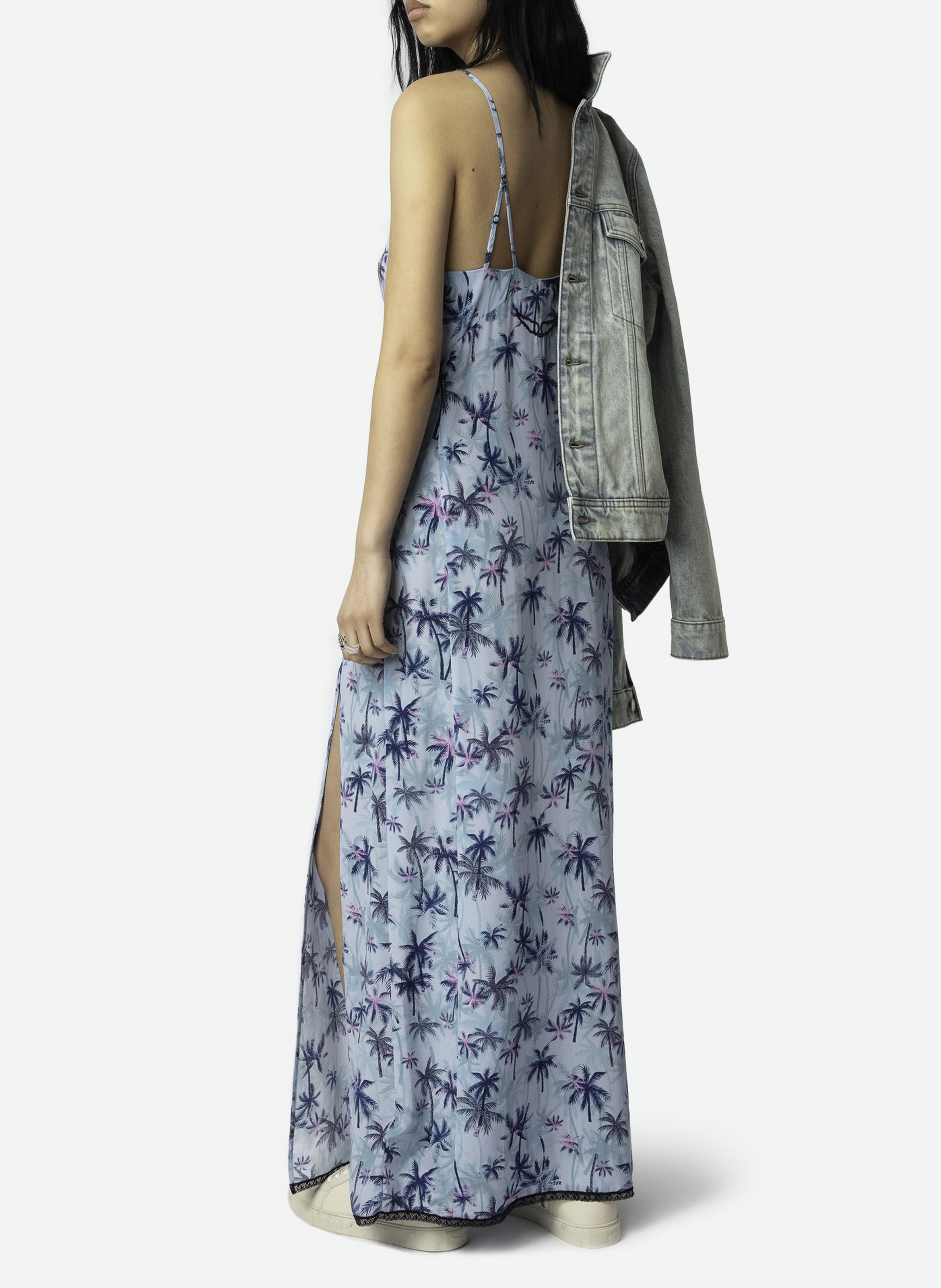 Langes Seidenkleid mit V-Ausschnitt ZADIG&VOLTAIRE Blau