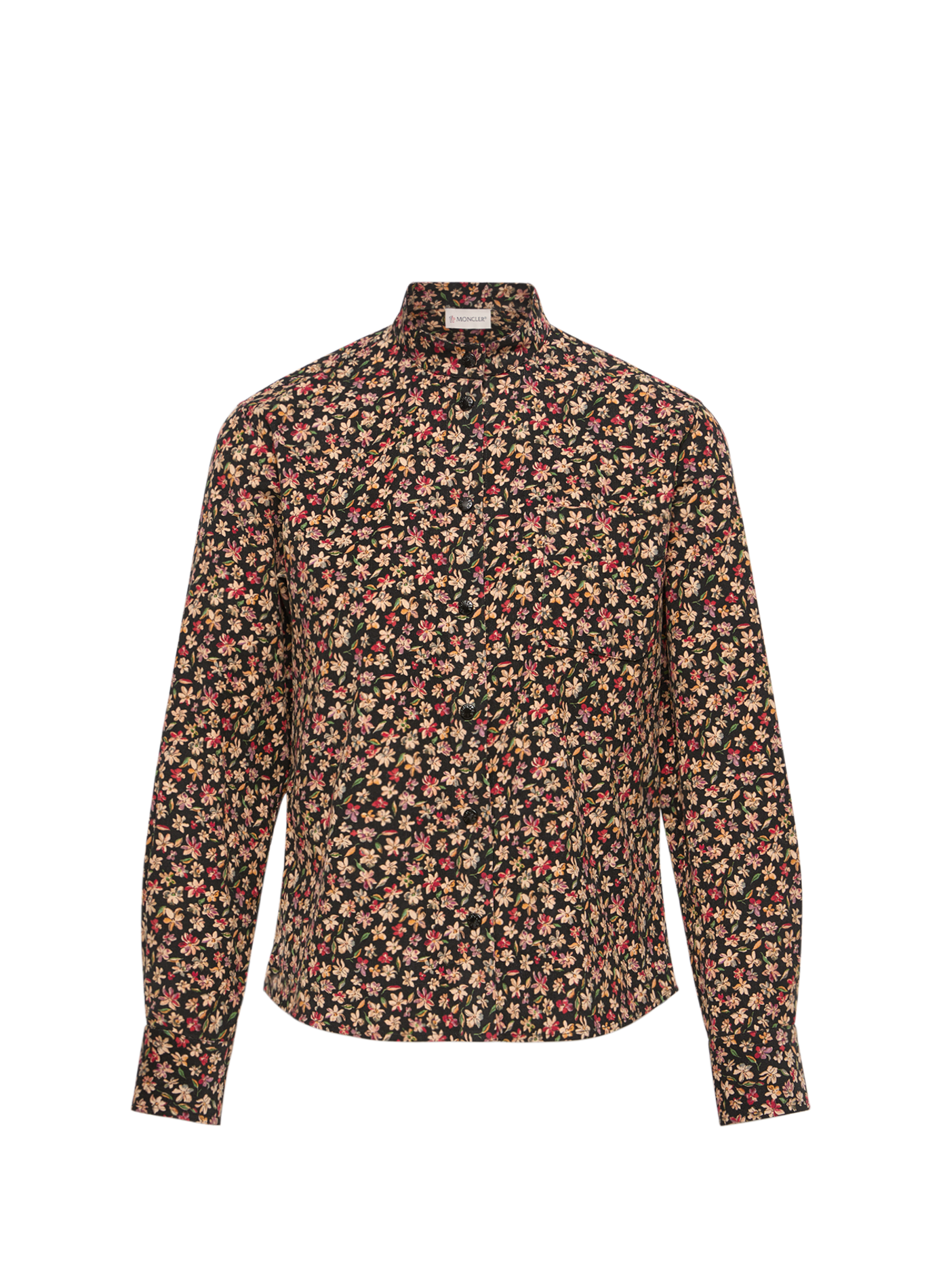 Straight shirt with floral pattern in cotton MONCLER Black