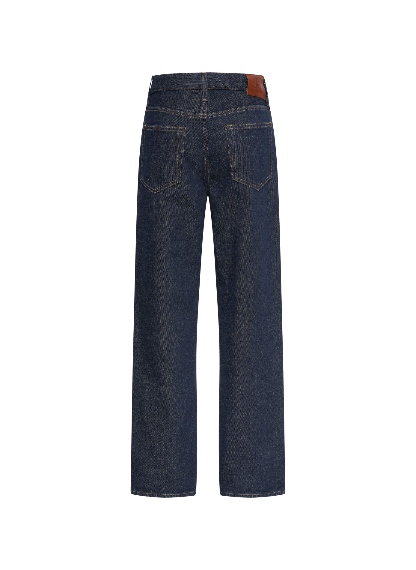 Rohes gerades Baumwoll-Jeans CALVIN KLEIN Blau