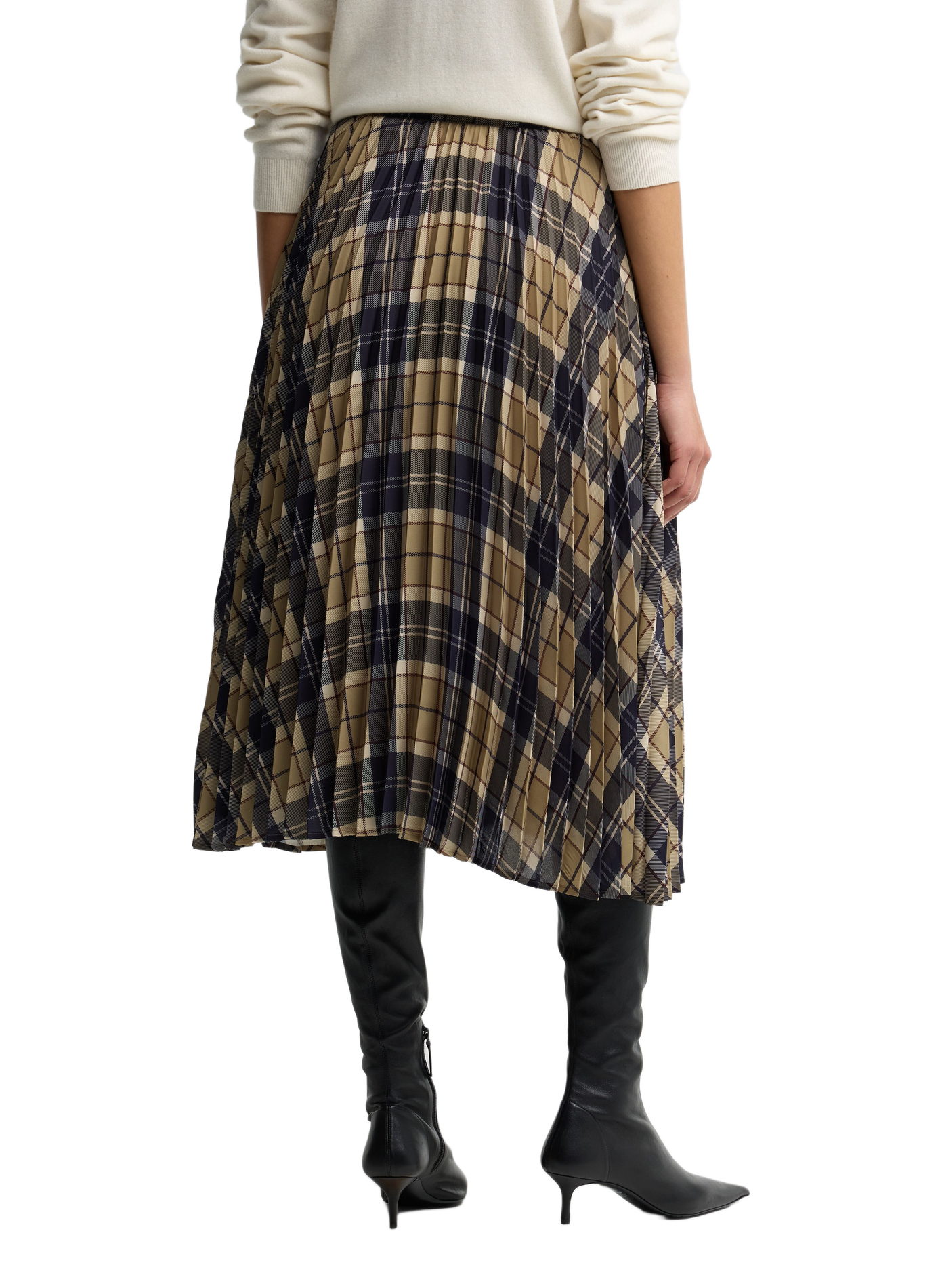 Pleated midi skirt in checkered pattern BARBOUR Multicolour