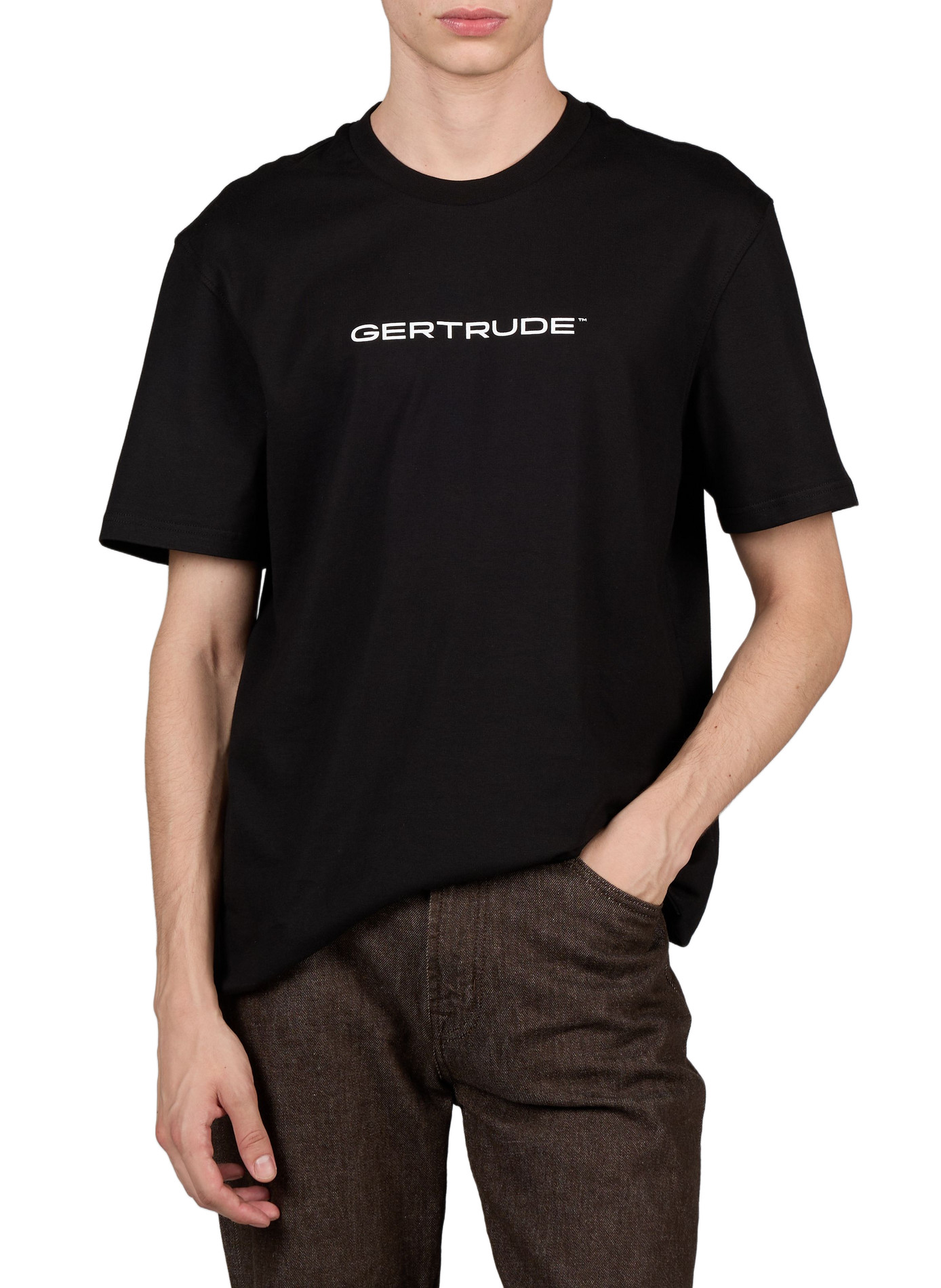 T-shirt met ronde hals van katoen GERTRUDE Zwart