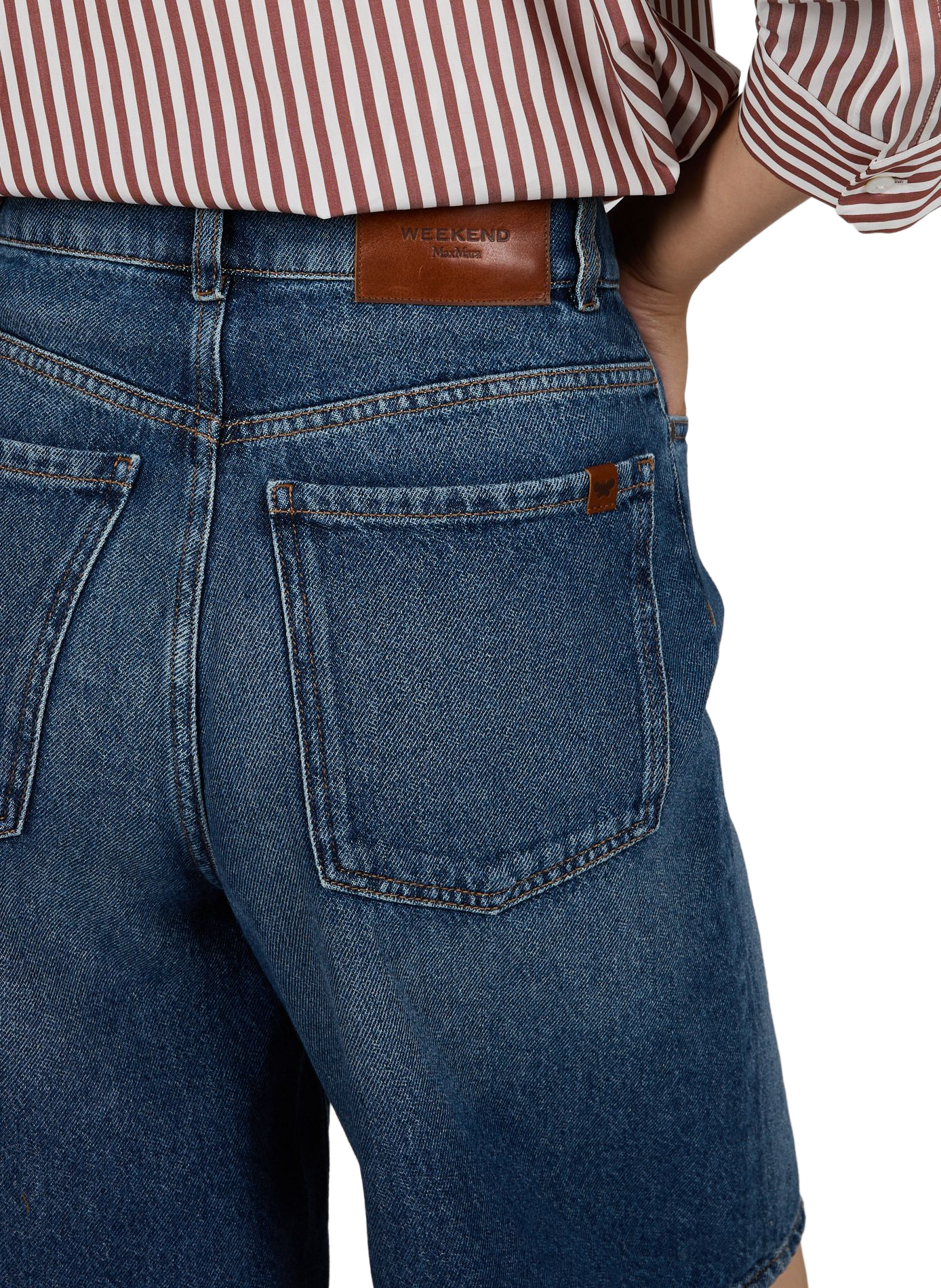 Gerade Baumwoll-Bermudas MAX MARA WEEK END Blau