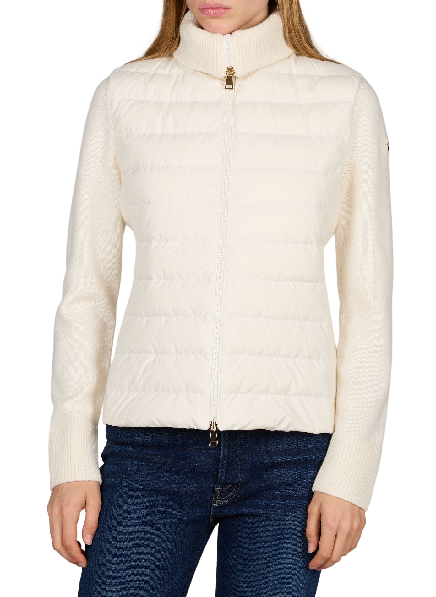 Veste Cardigan bi-matière MONCLER Blanc