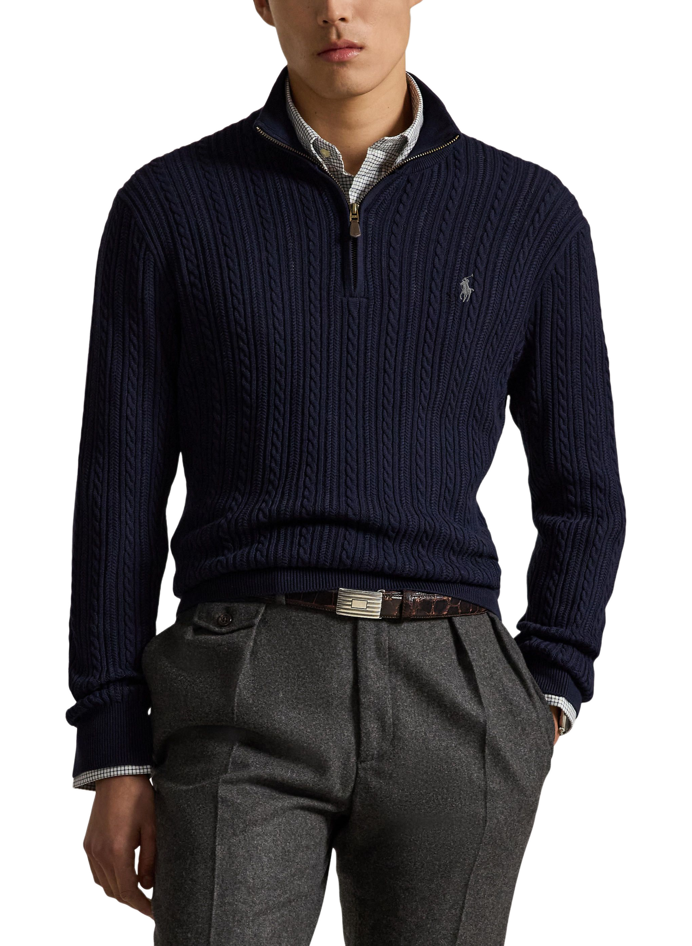 Straight twisted cotton sweater POLO RALPH LAUREN Blue