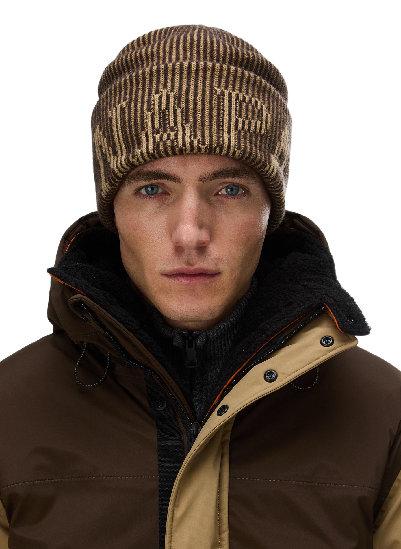 Bonnet à revers en laine NAPAPIJRI Marron